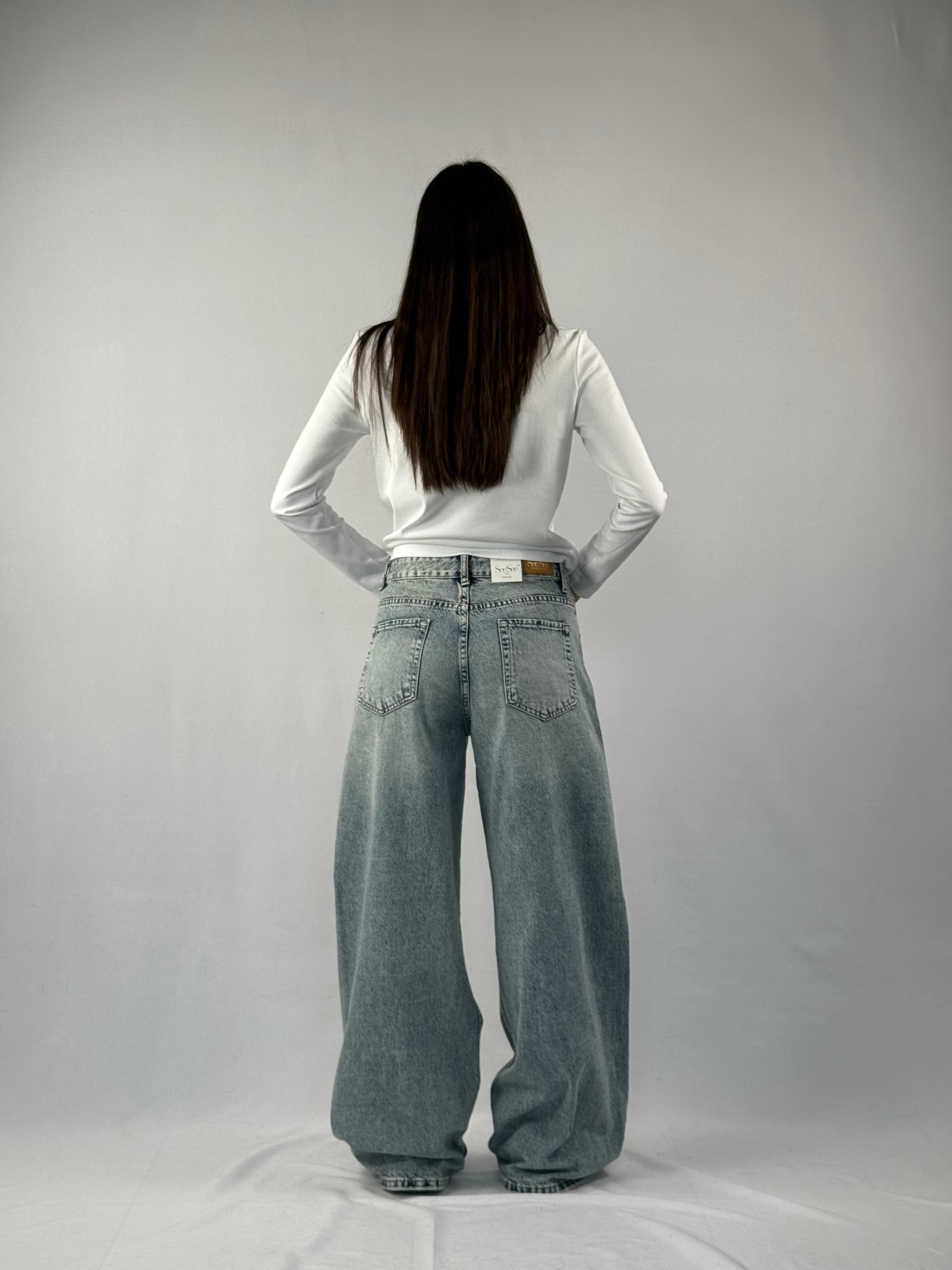 Jeans palazzo over denim