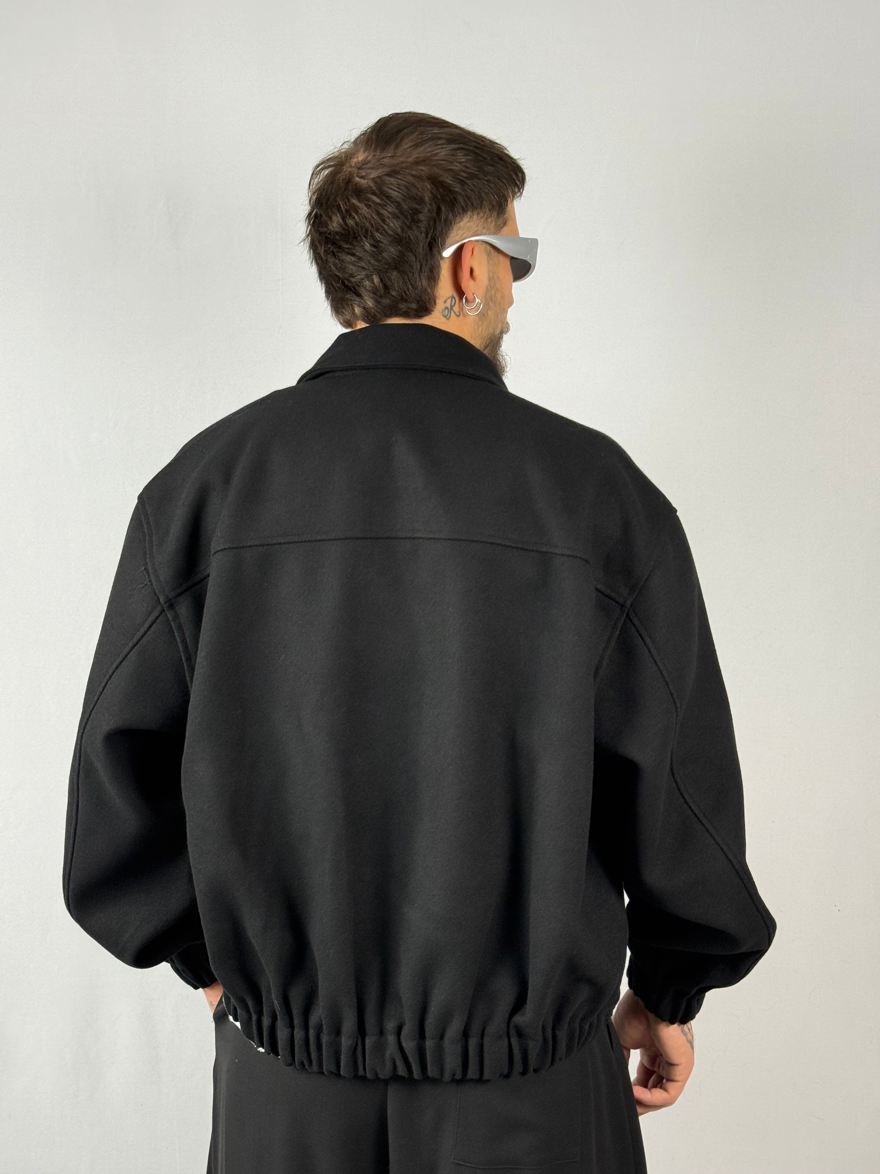 Jacket zip crop nero
