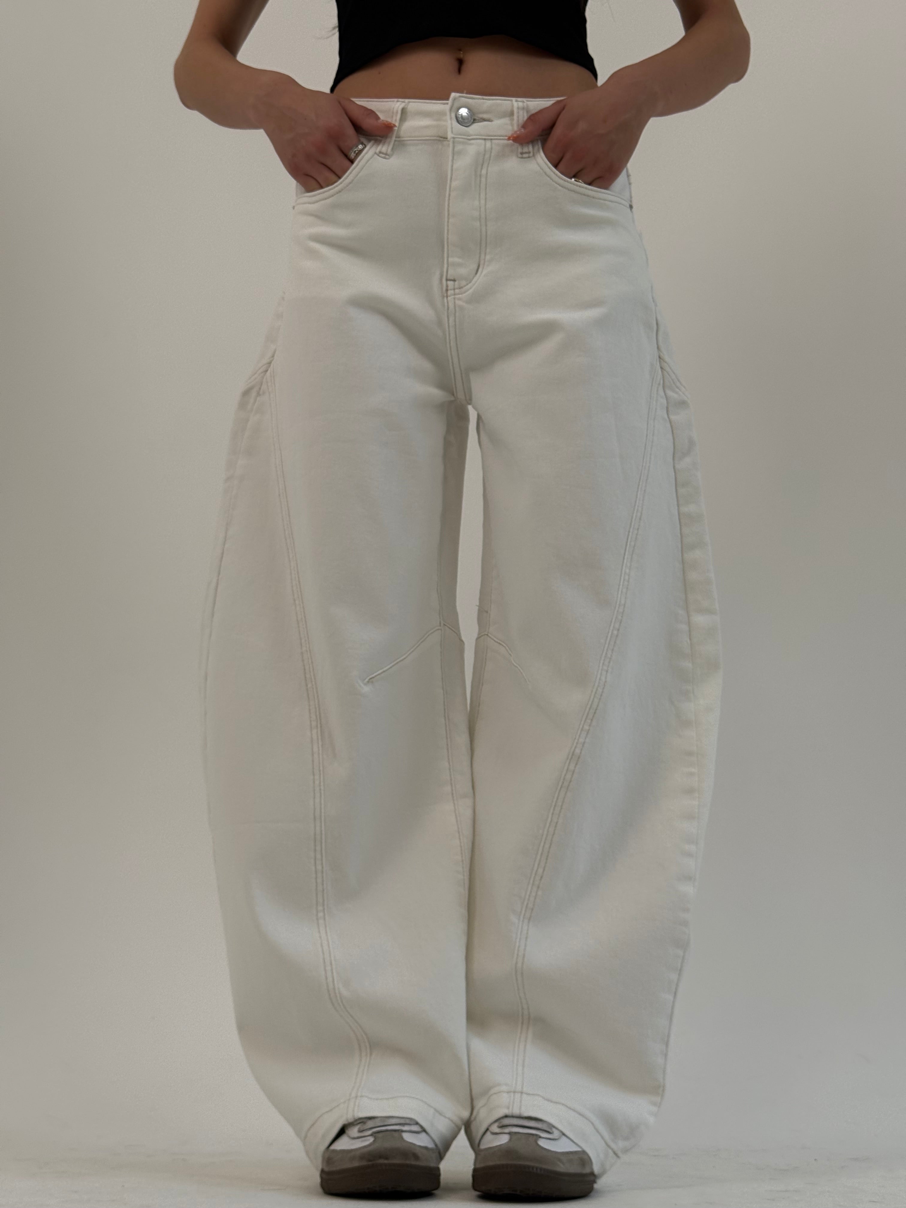 Jeans balloon bianco