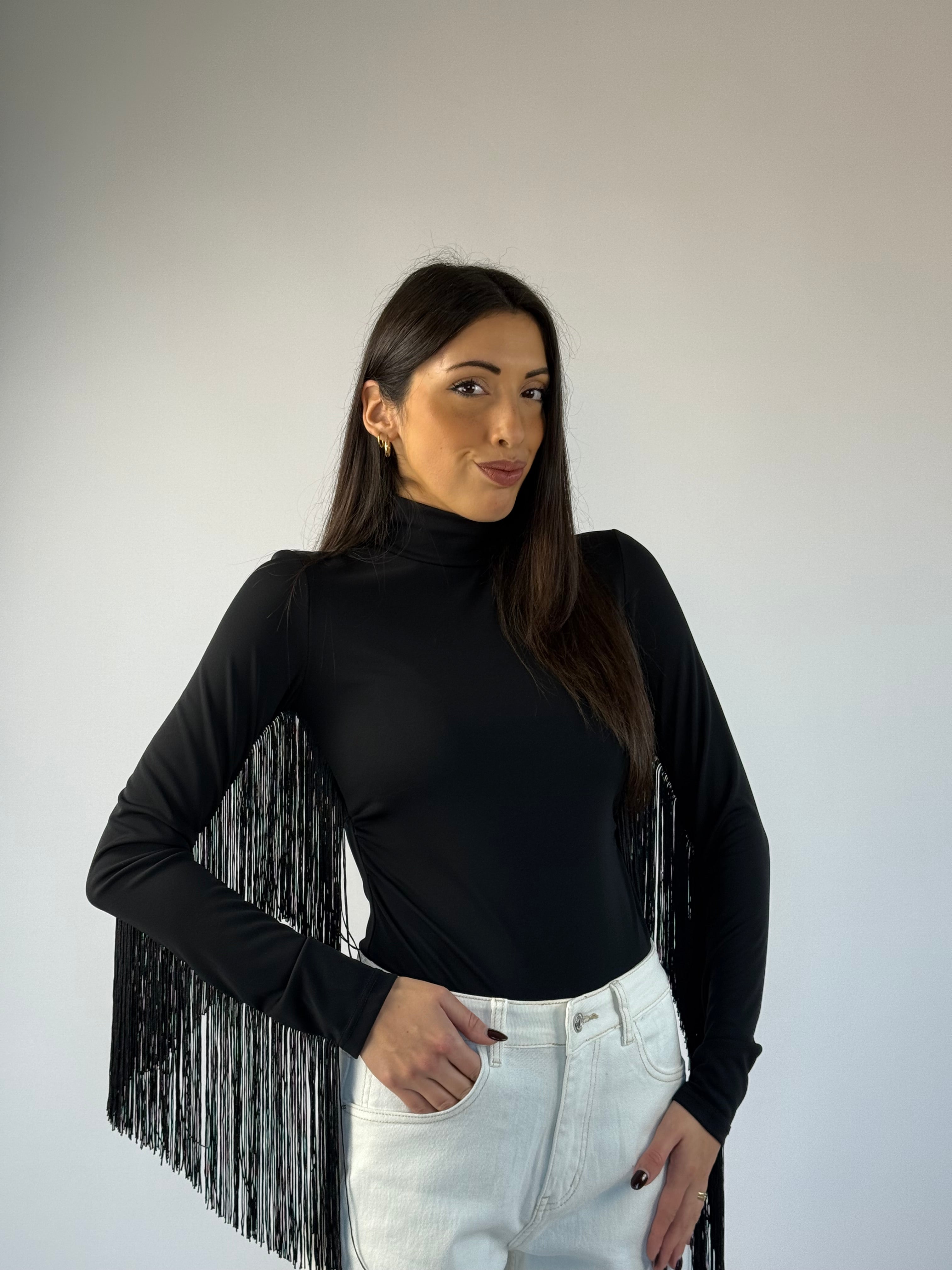 Body frange nero Lumina