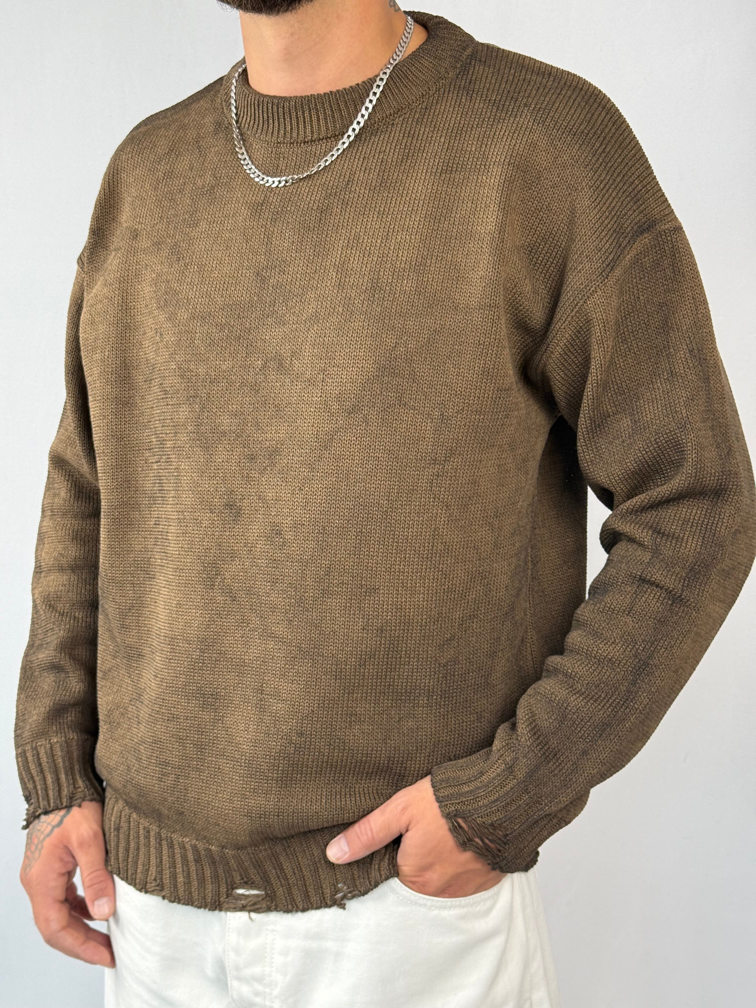 Maglione sfumato marrone