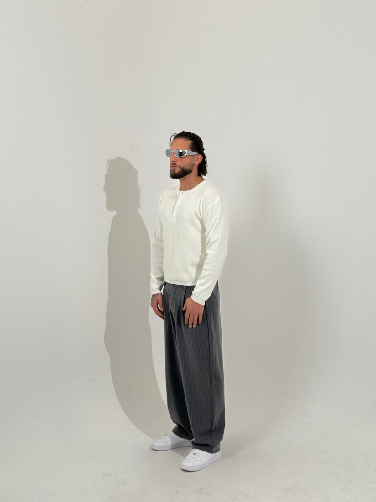 Pants baggy gessato