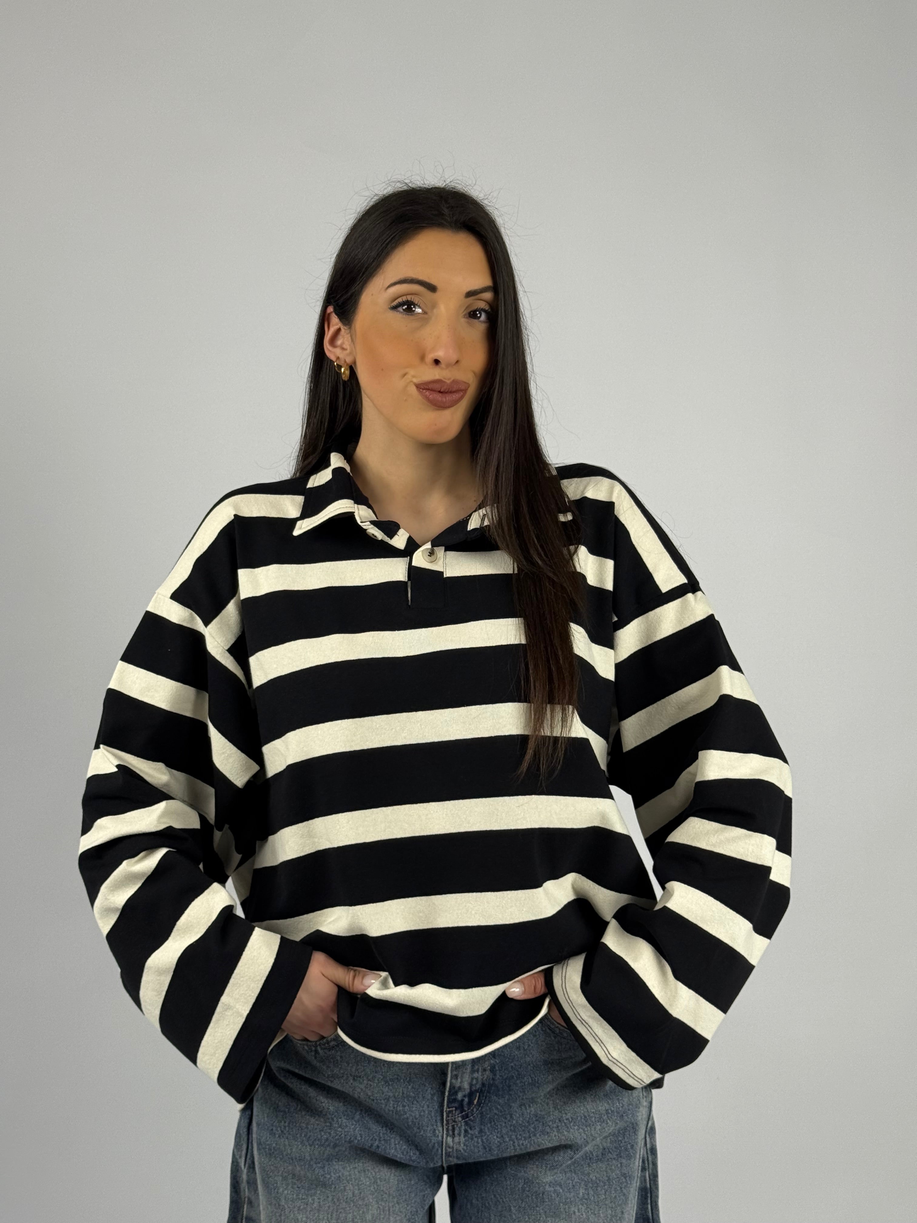 Polo righe oversize