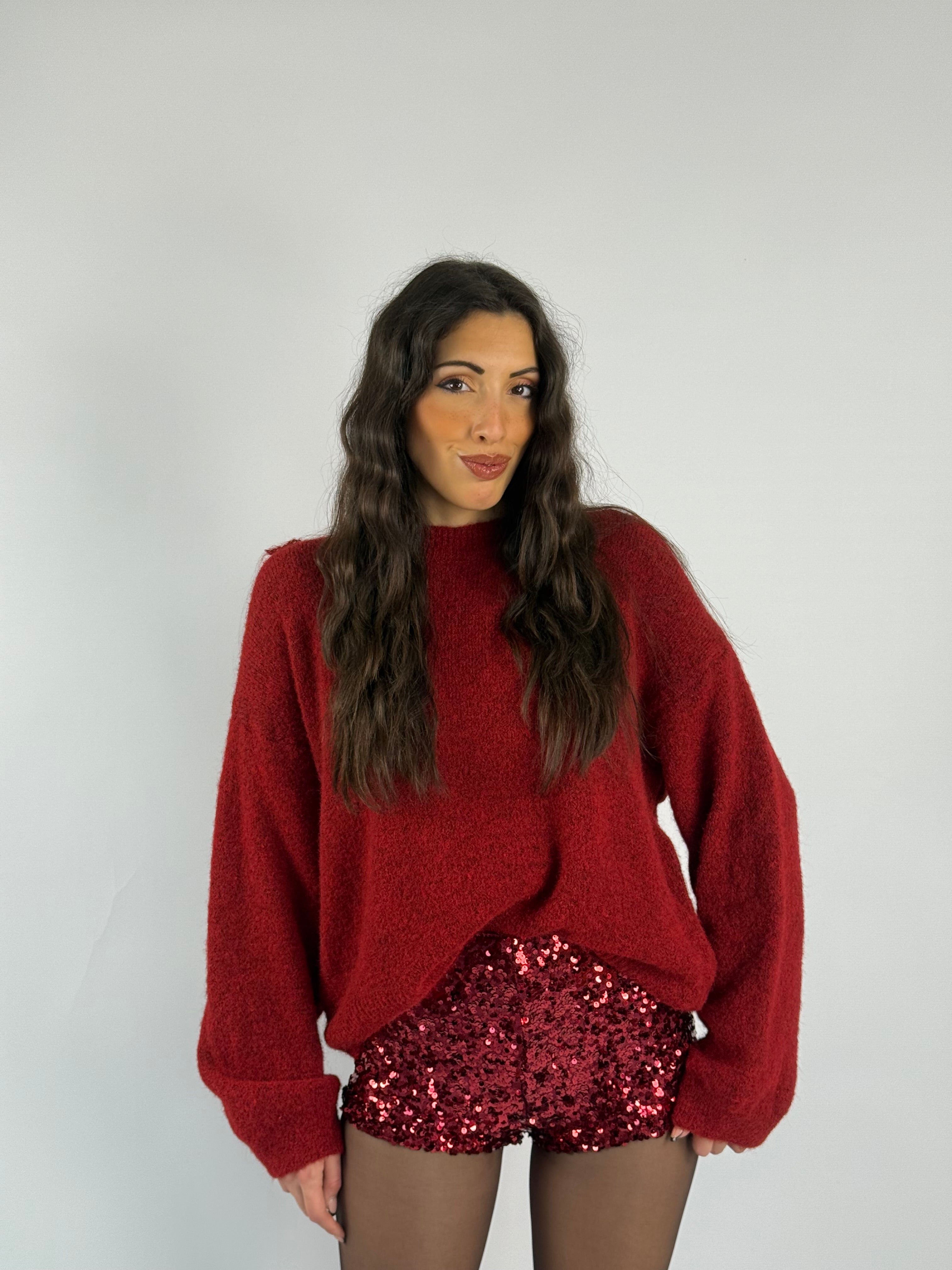 Culotte paillettes rosso