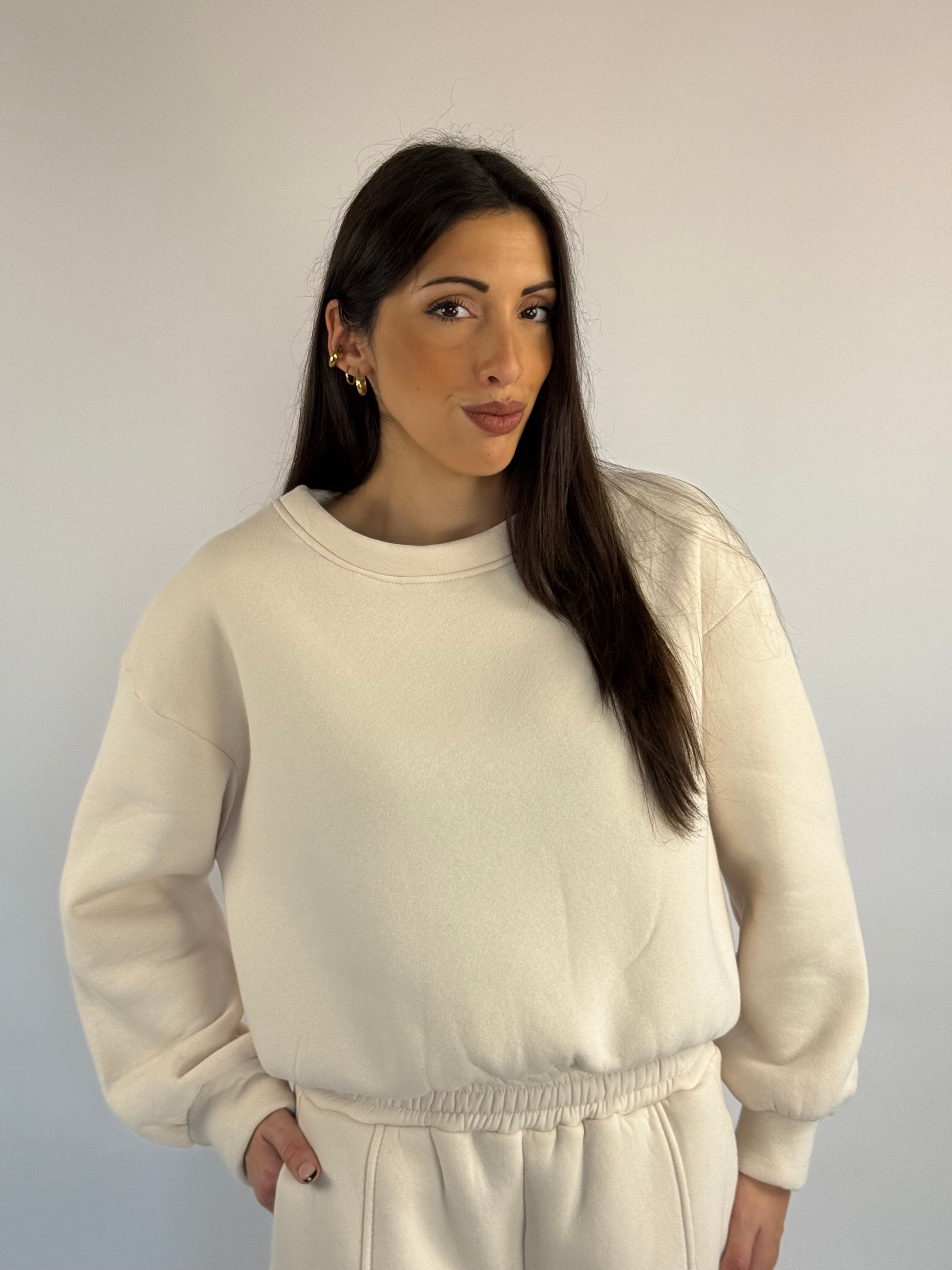 Tuta felpata balloon panna