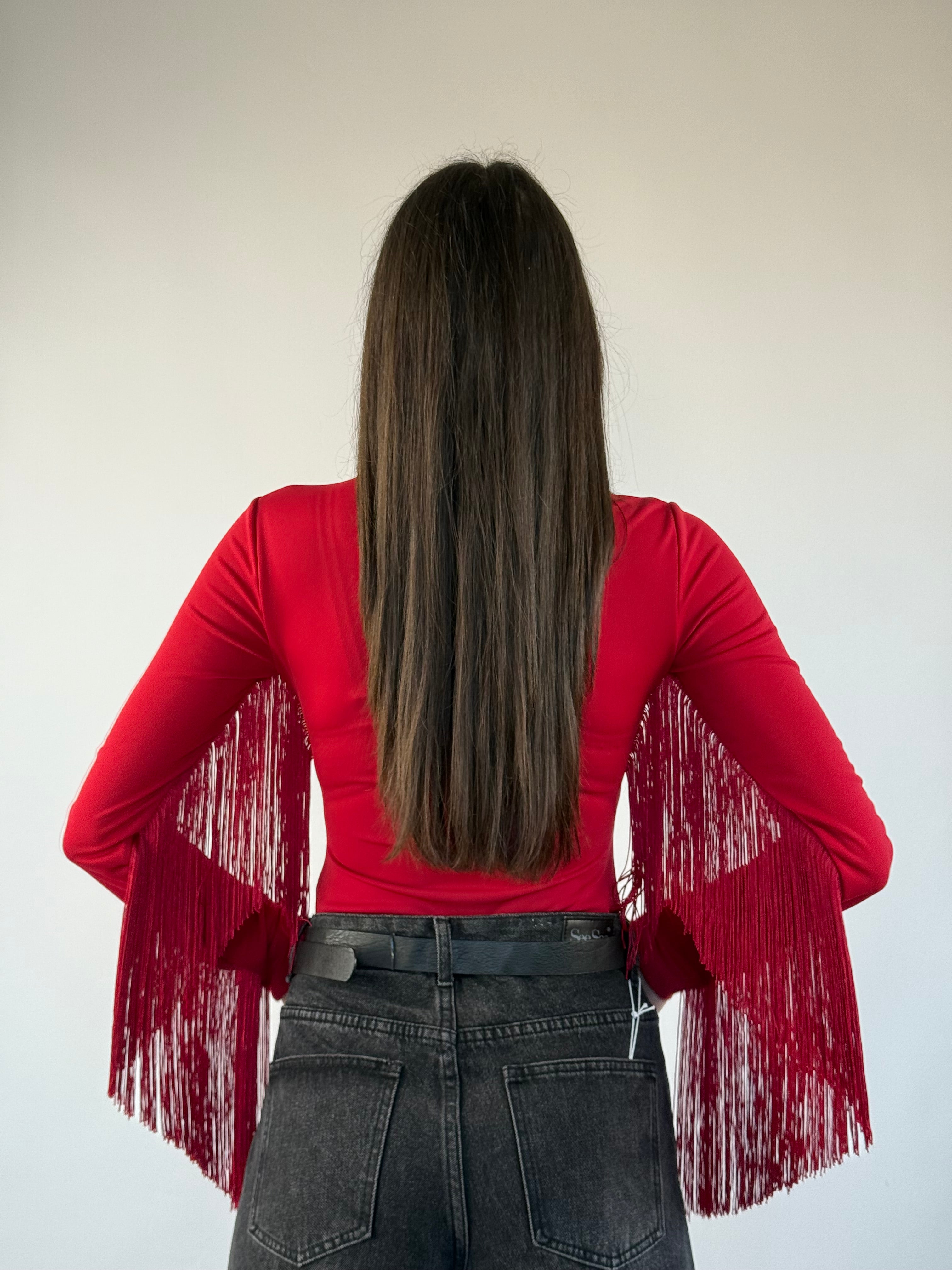 Body frange rosso Lumina