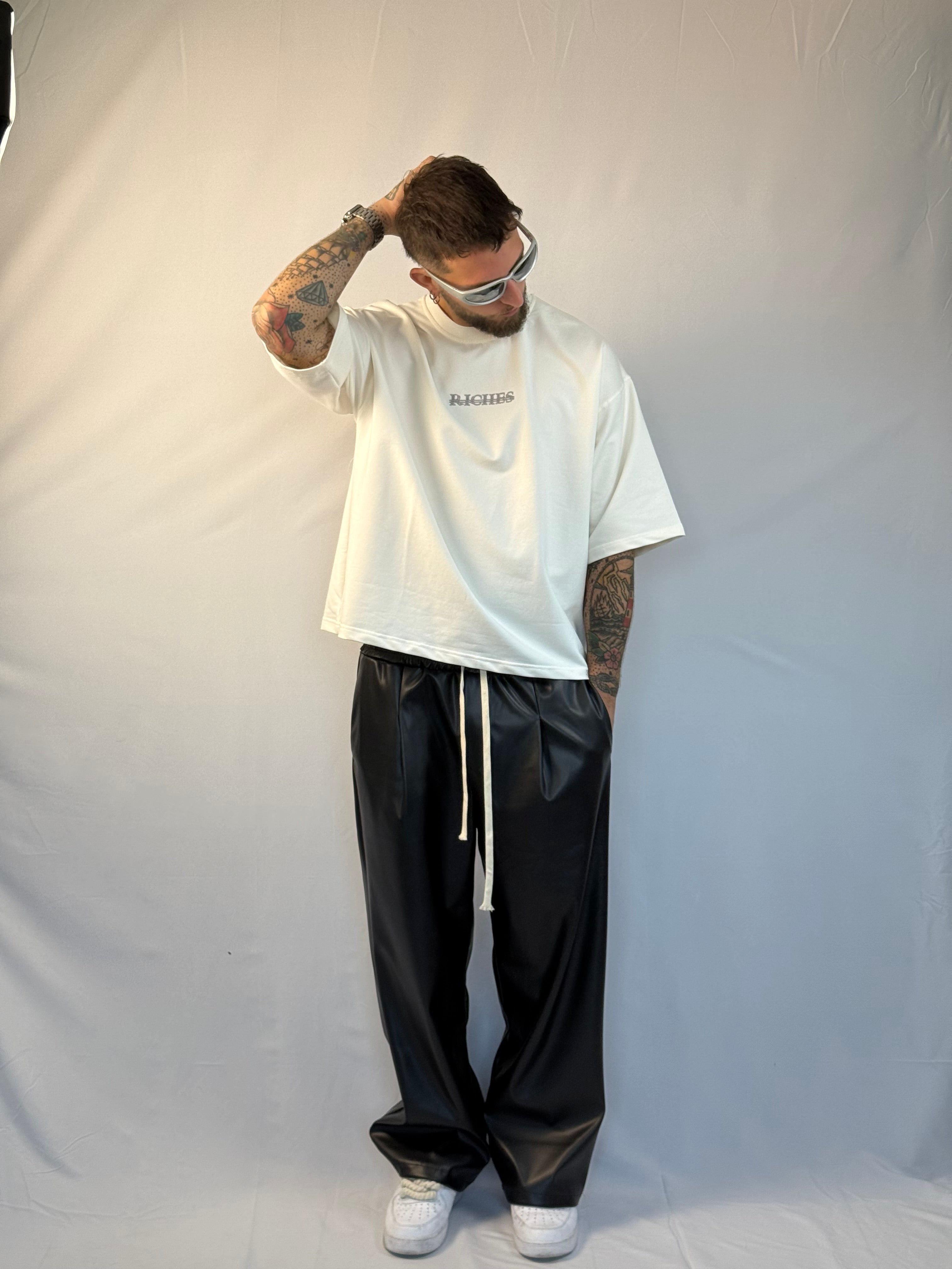 T-shirt crop Riches white