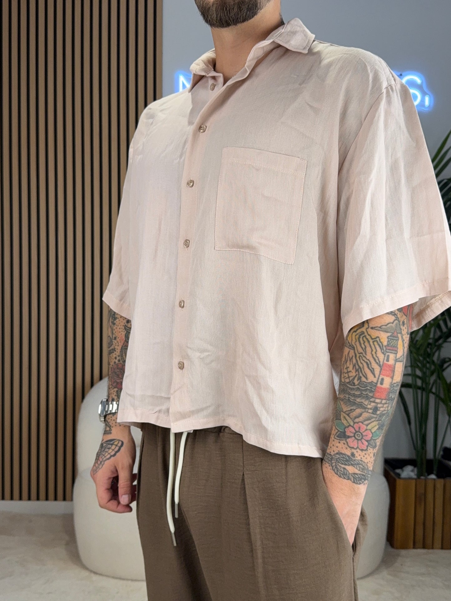 Camicia boxy lino