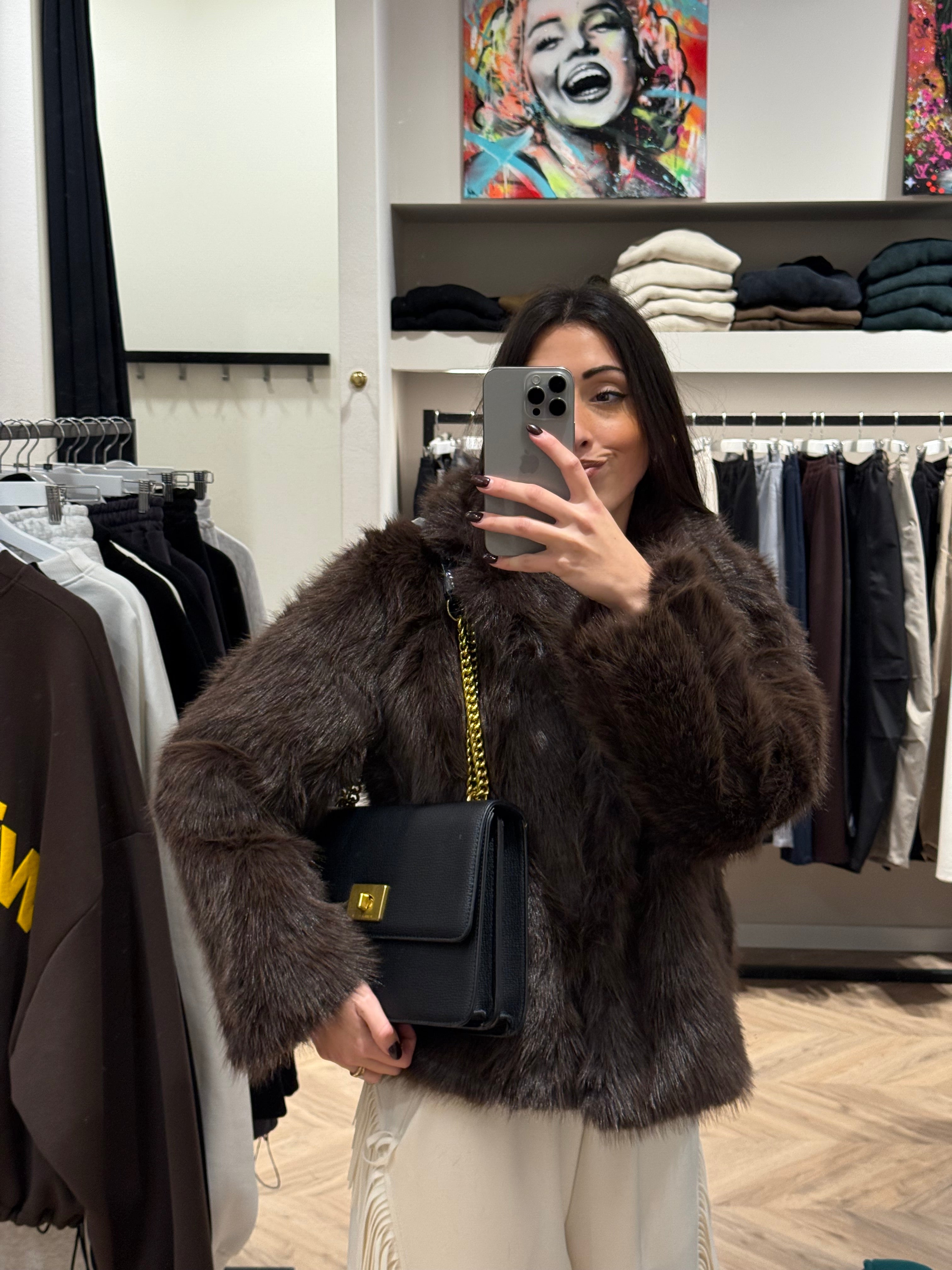 Borsa ecopelle con catena oro