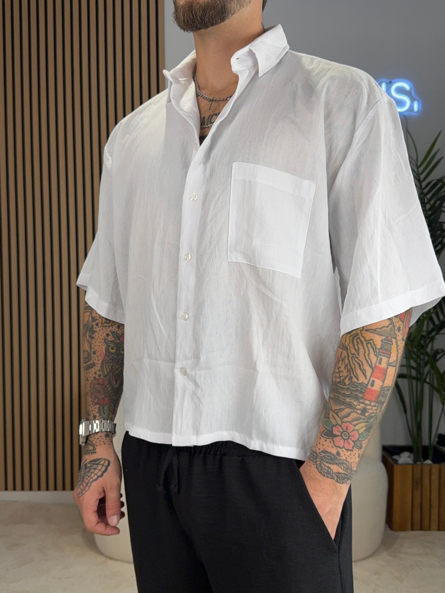 Camicia boxy lino