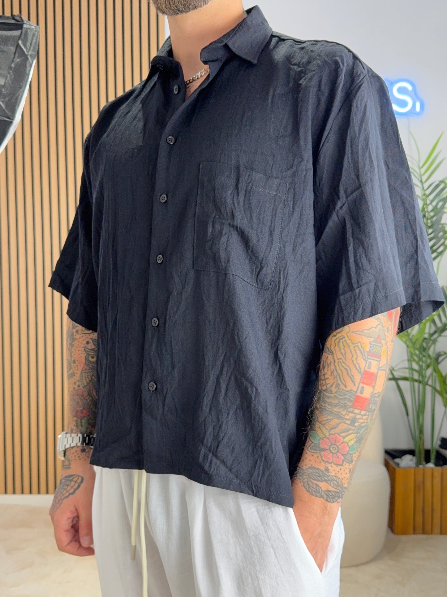 Camicia boxy lino
