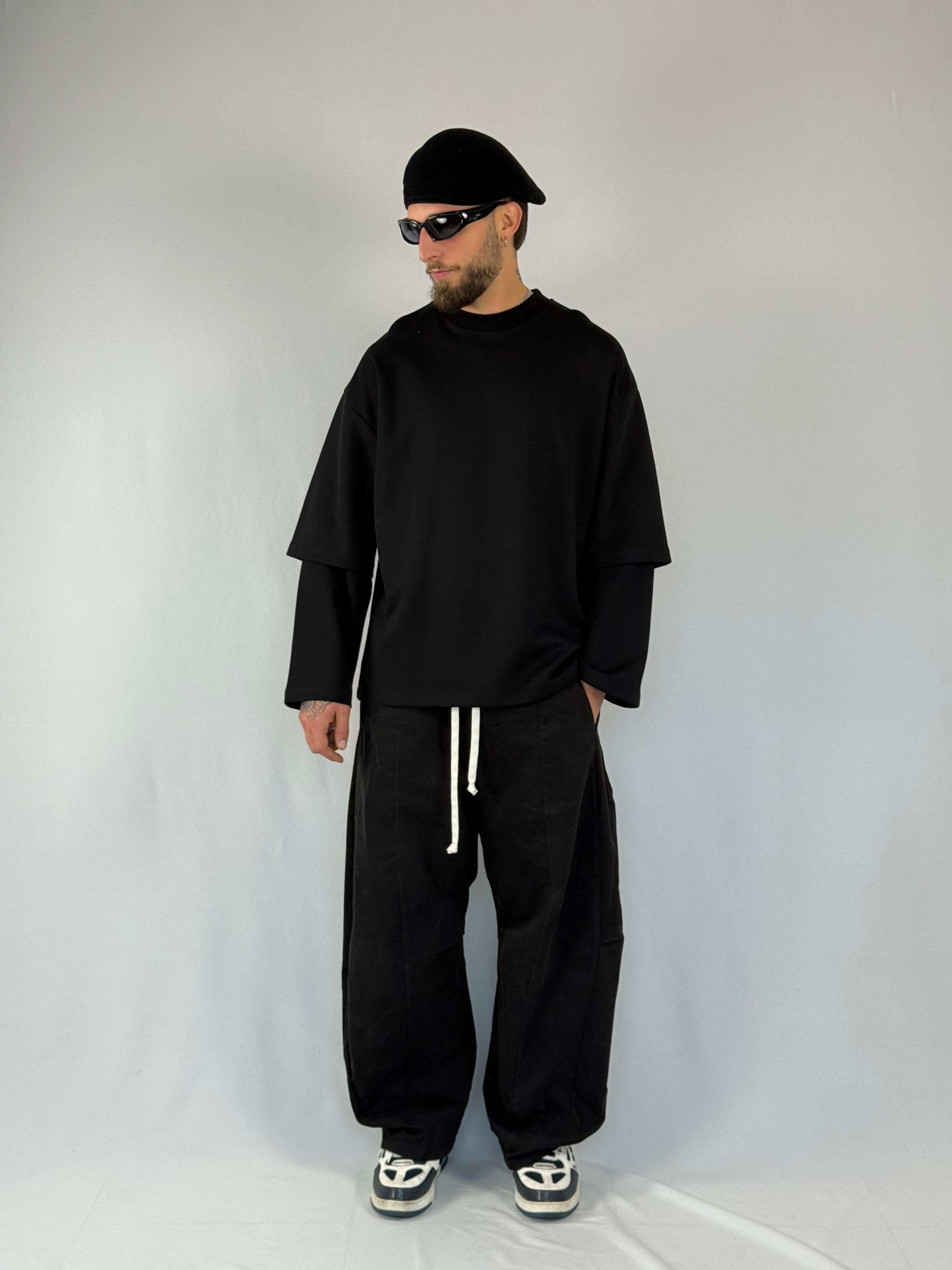 Long sleeve double interlock nera