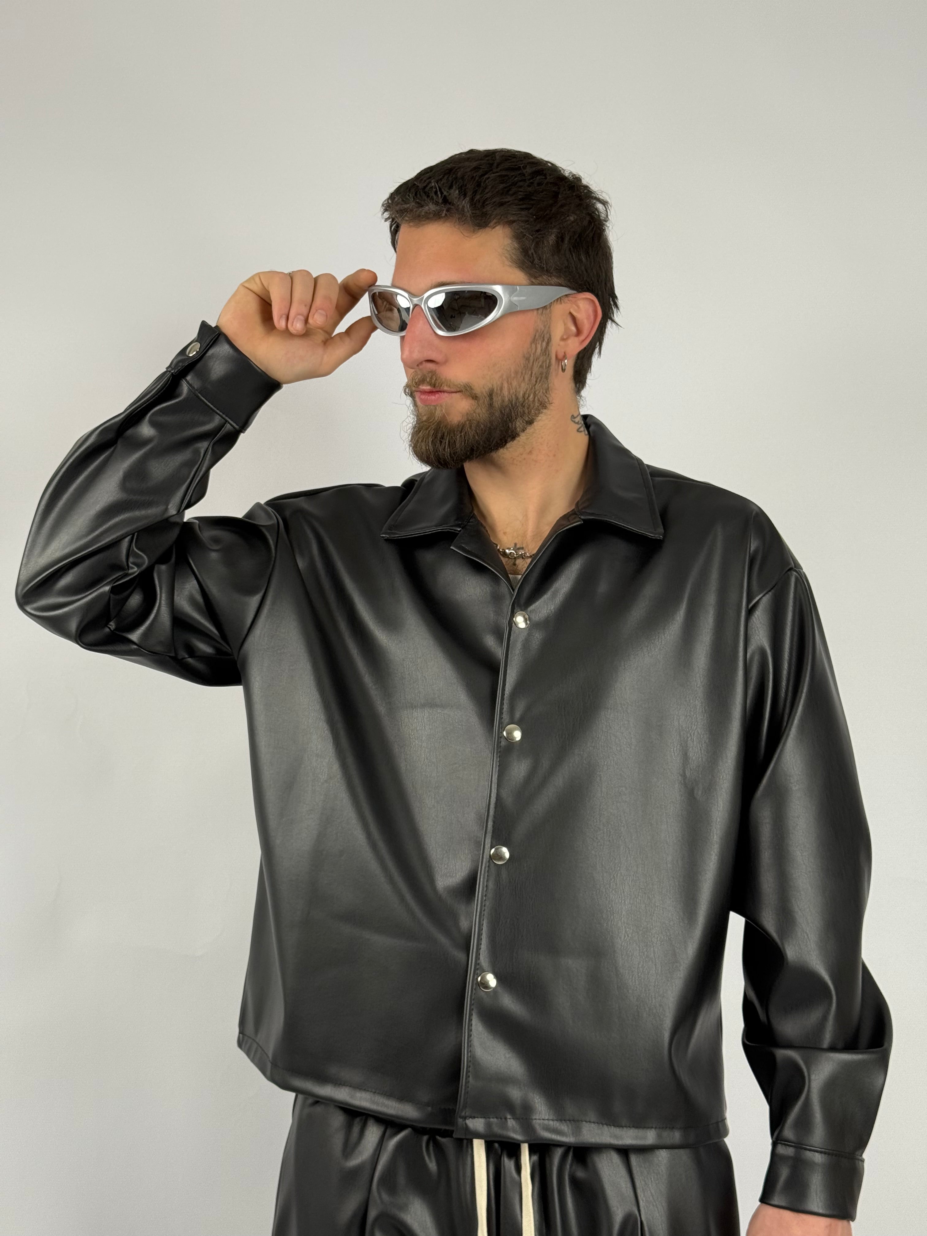 Coordinato crop pelle