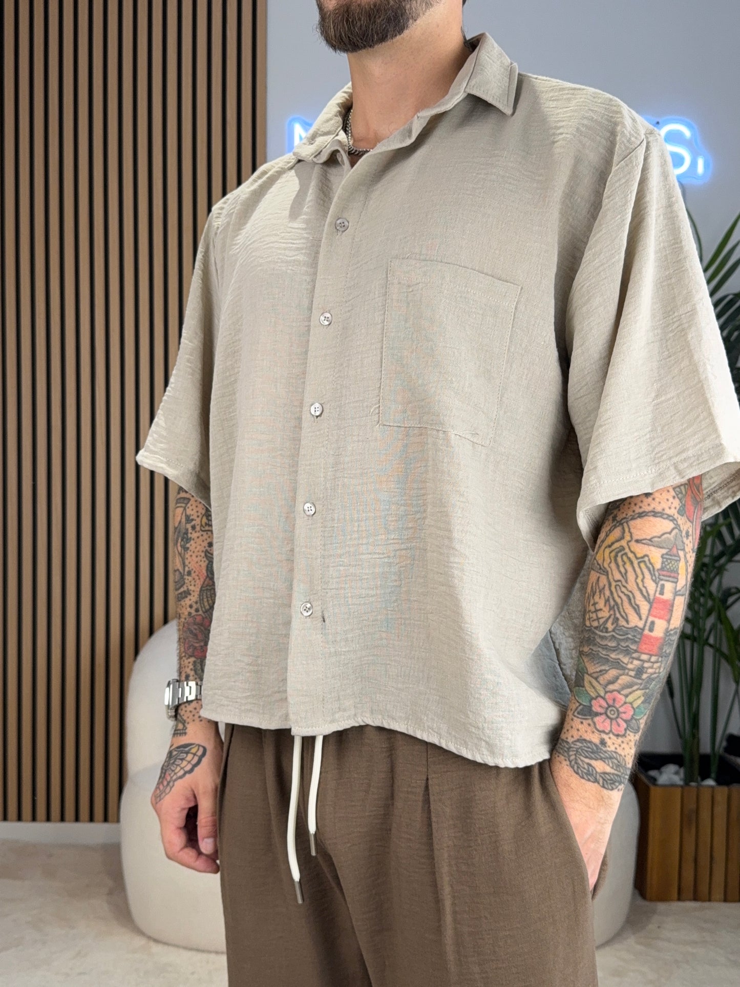 Camicia boxy lino