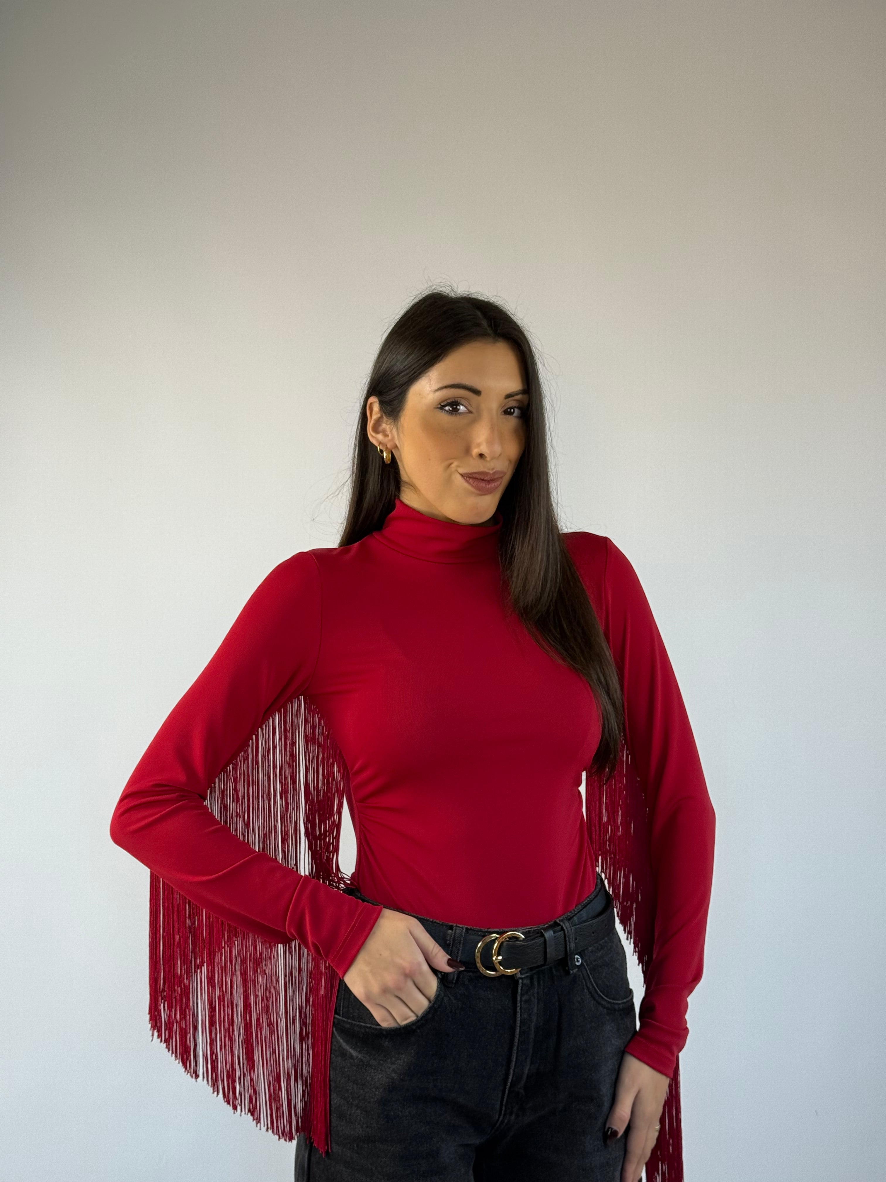 Body frange rosso Lumina