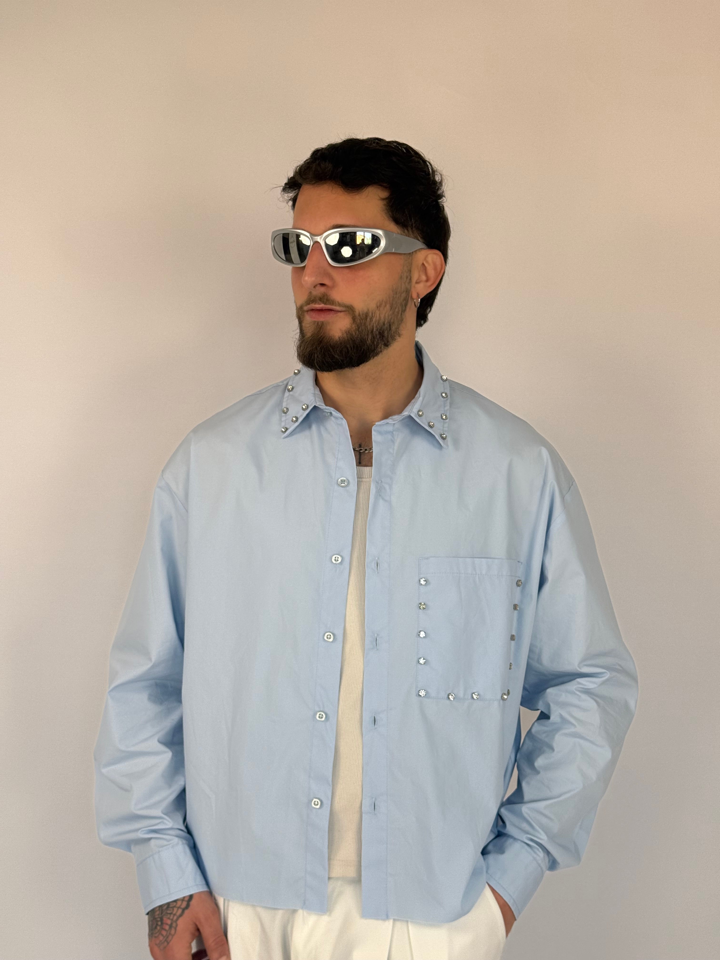 Camicia crop “jewels”