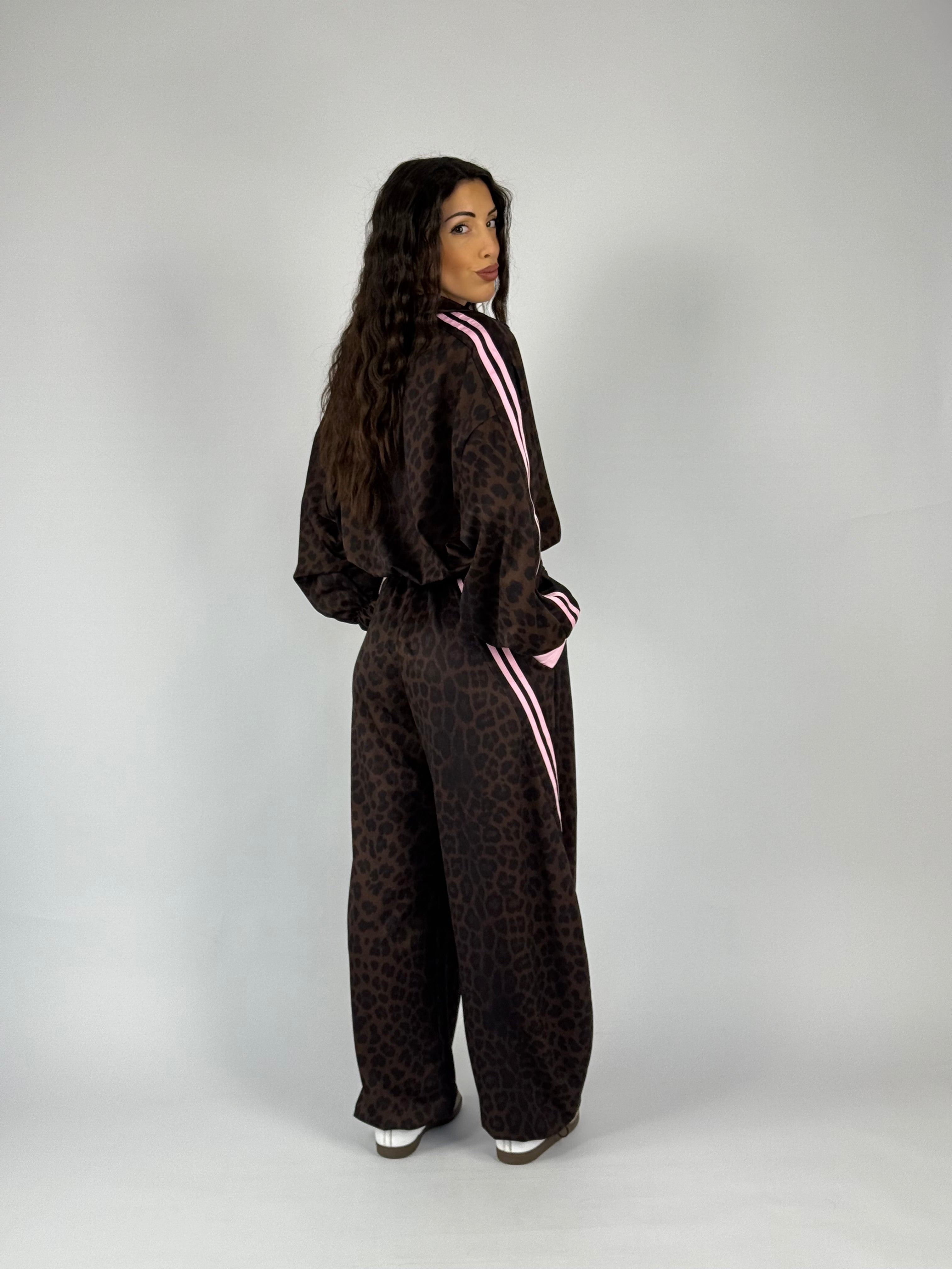 Felpa leopardata zip