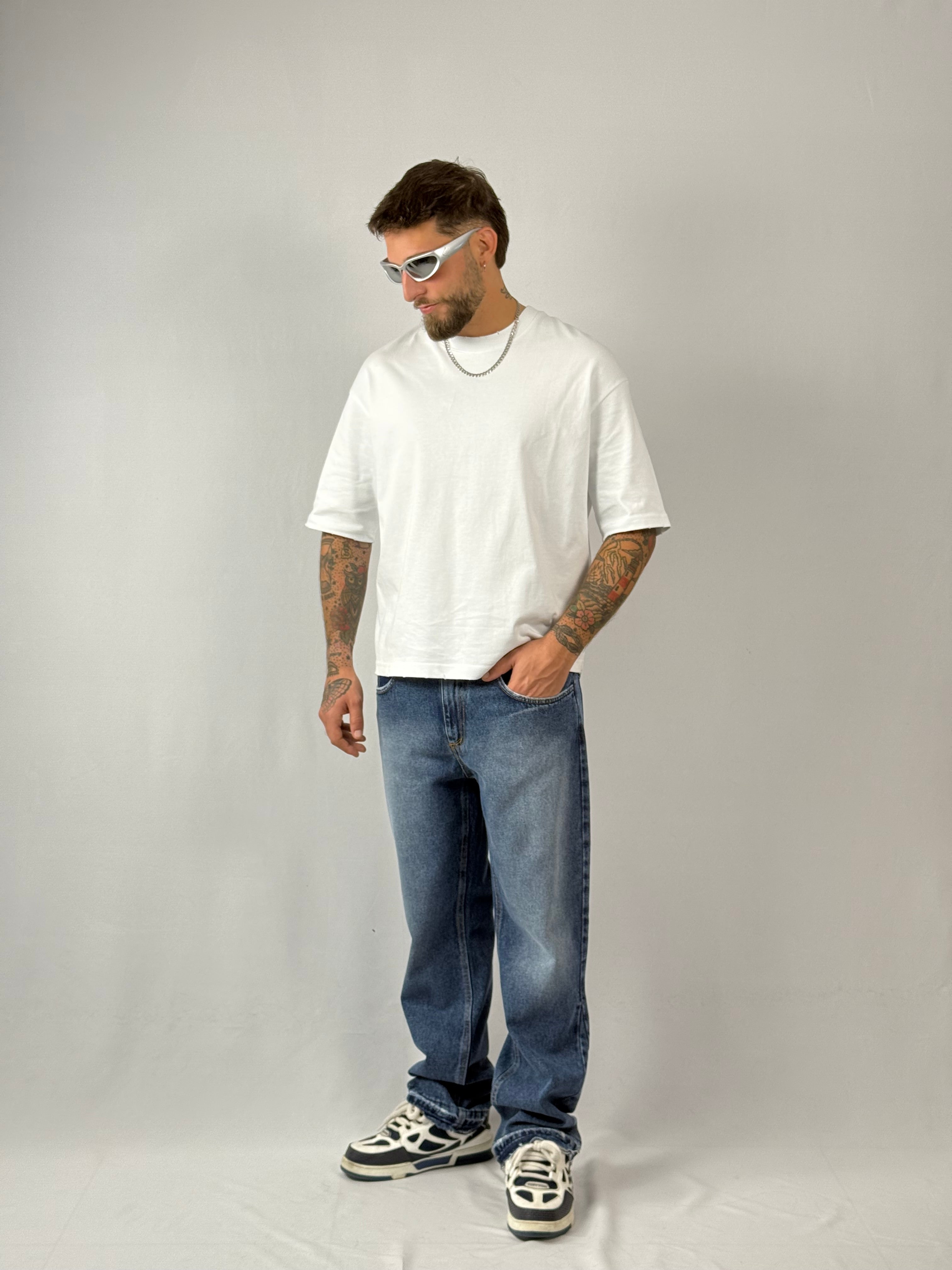 T-shirt crop 230g bianca