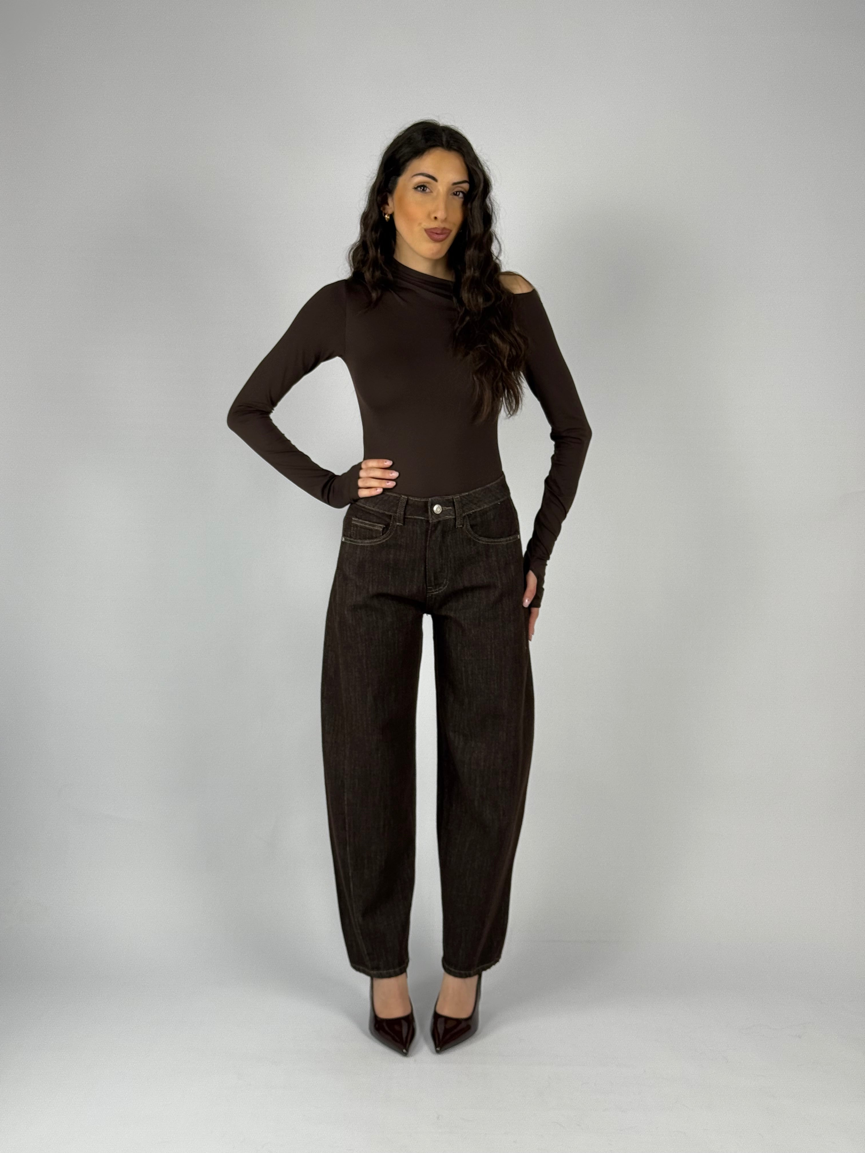 Jeans balloon marrone