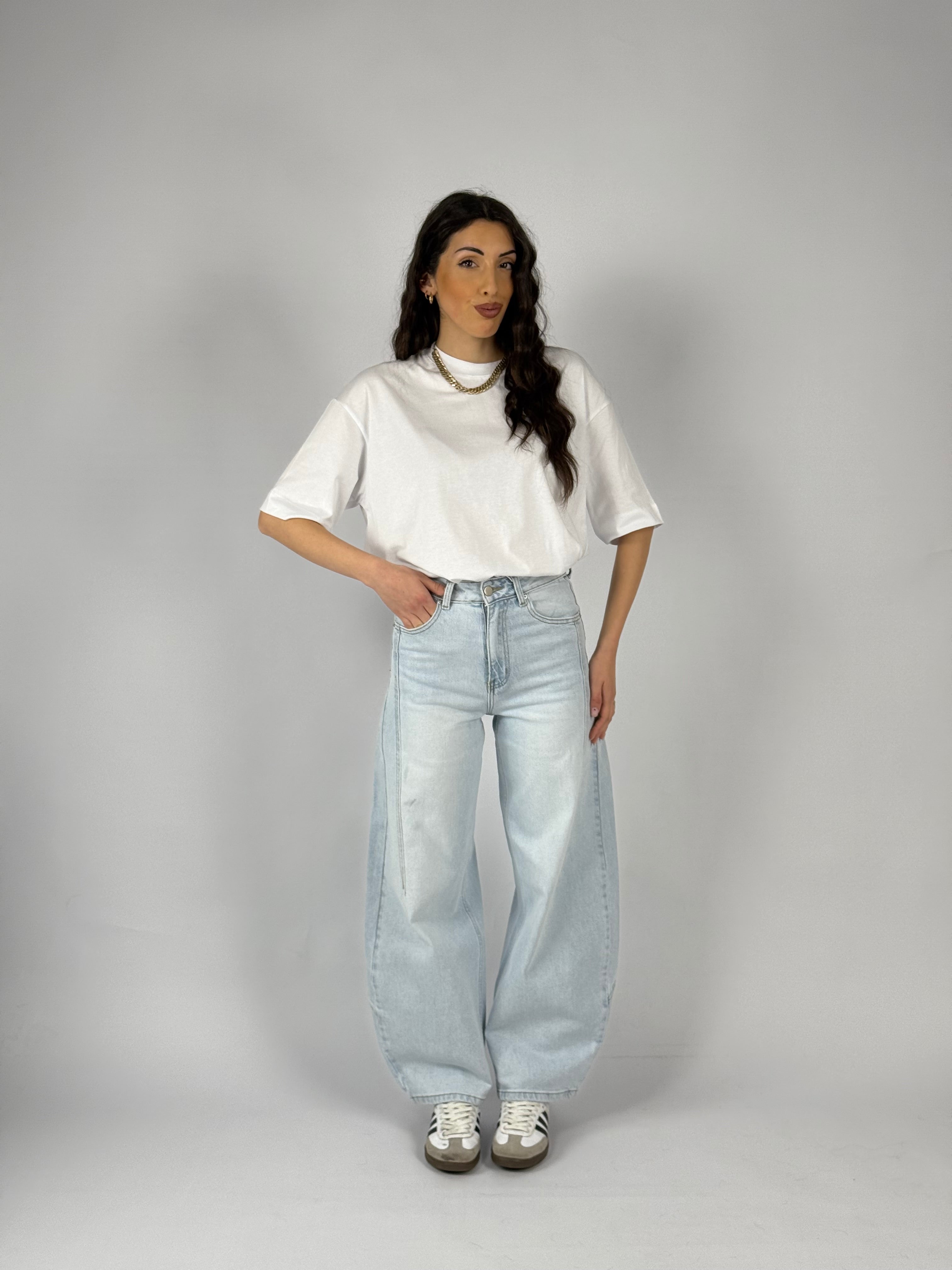 Jeans balloon denim chiaro
