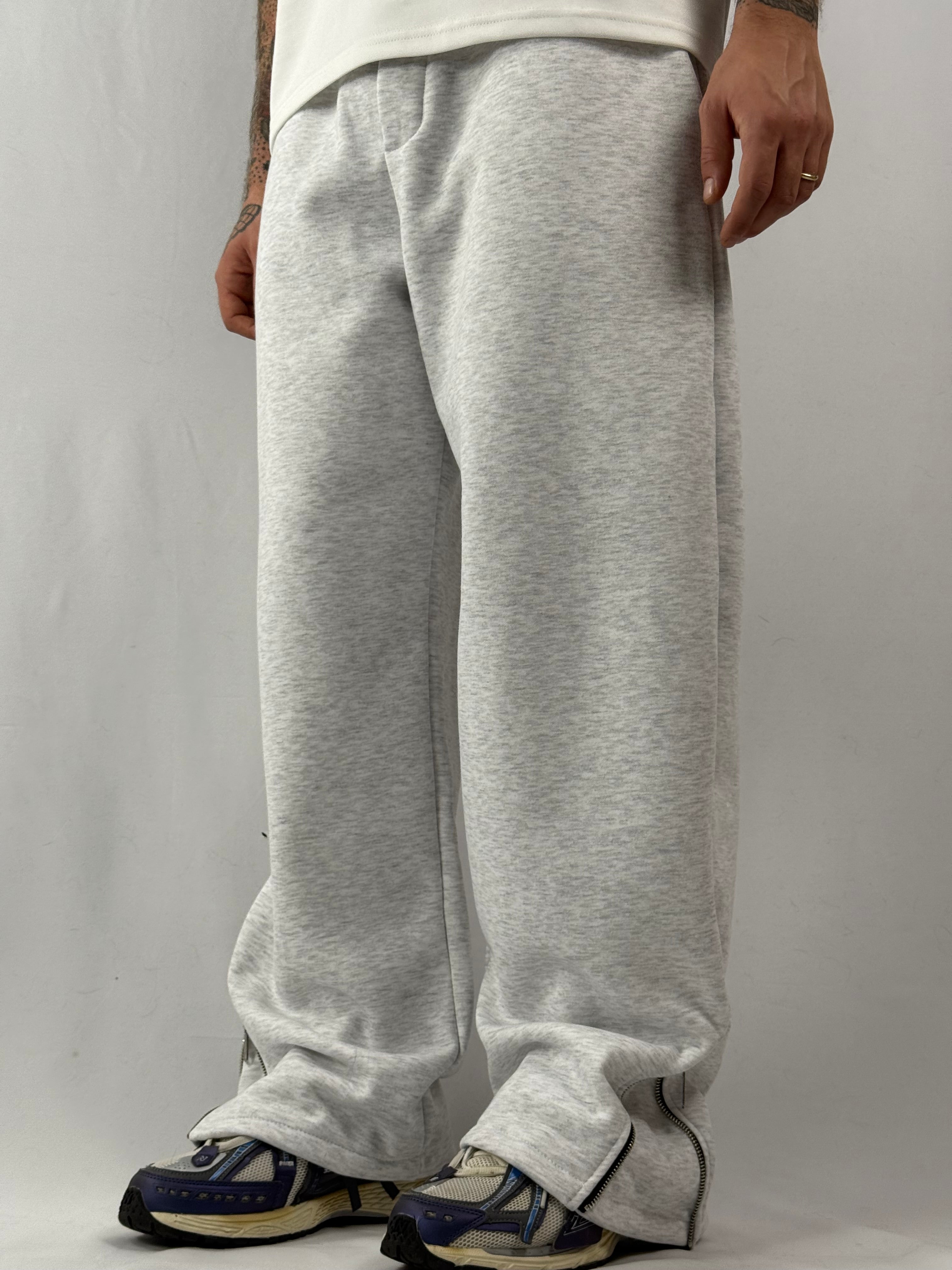 Pantatuta zip grigio chiaro