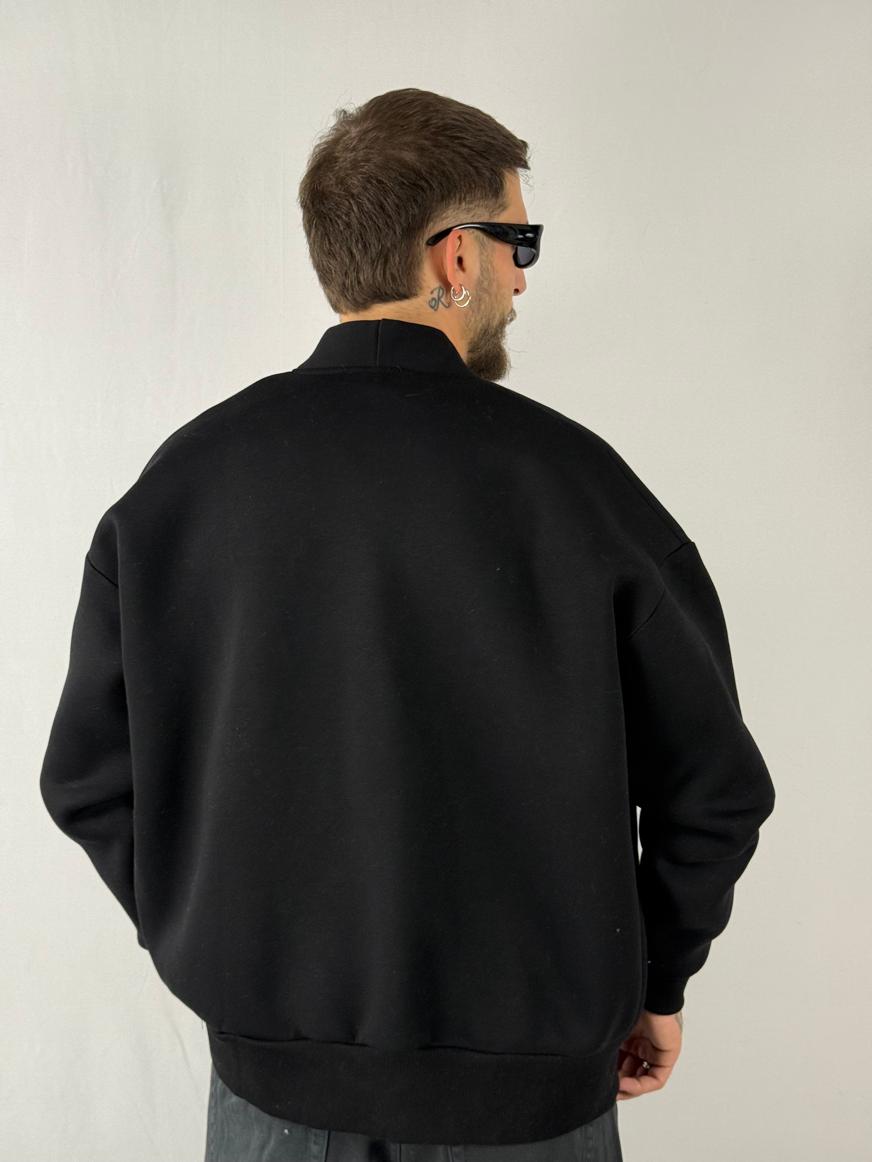 Cardigan felpa grigio nero