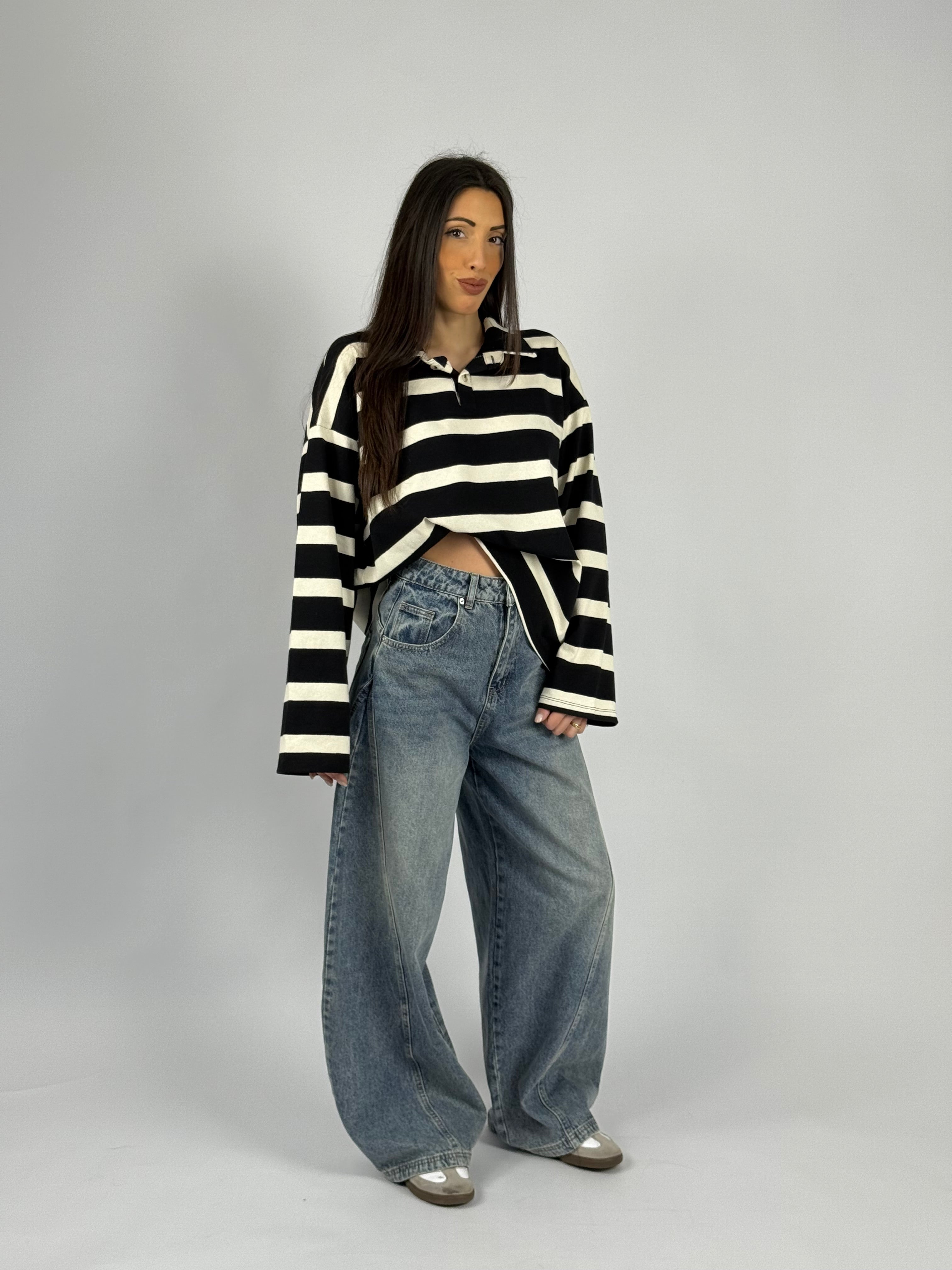 Polo righe oversize