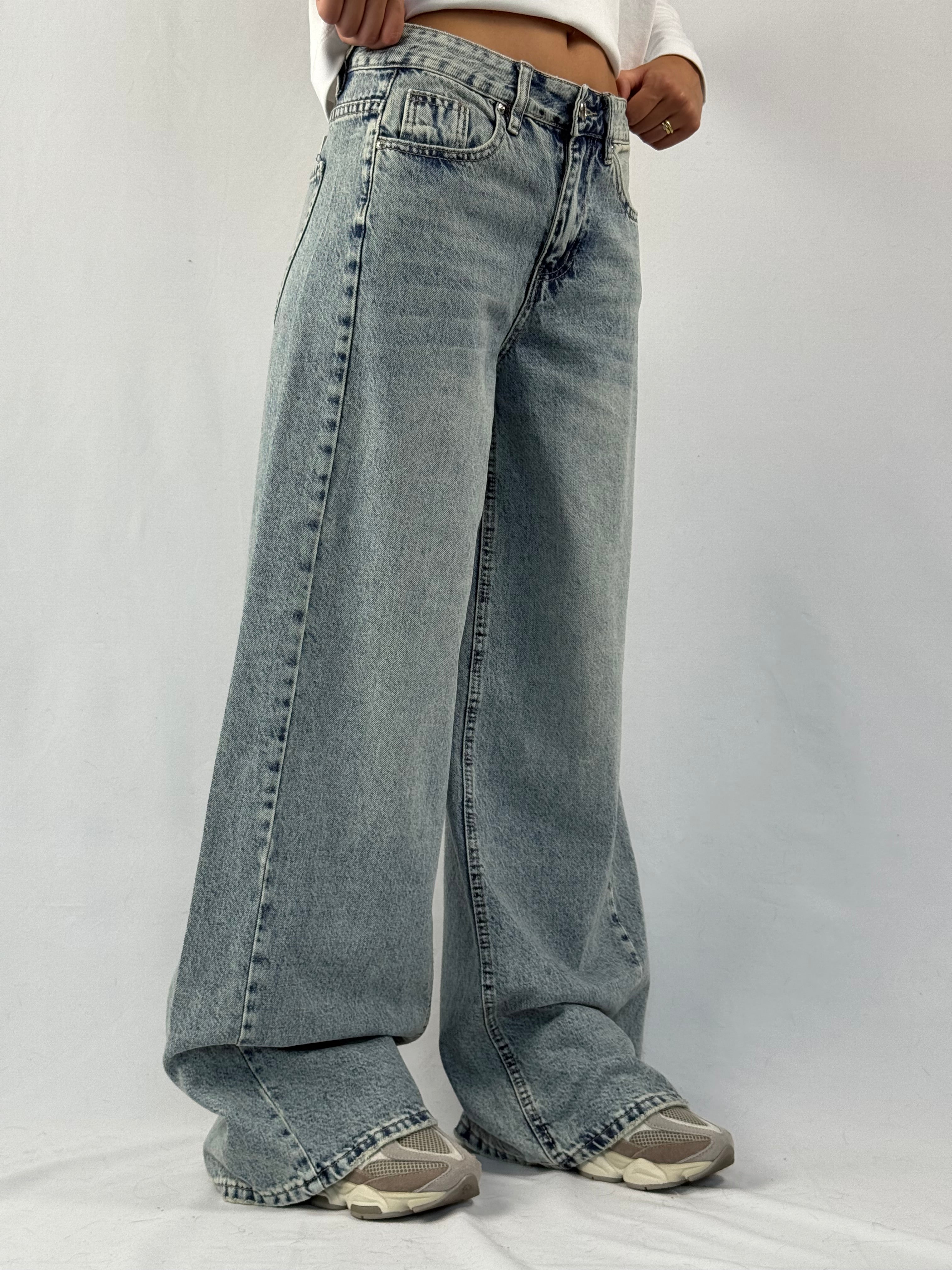 Jeans palazzo over denim