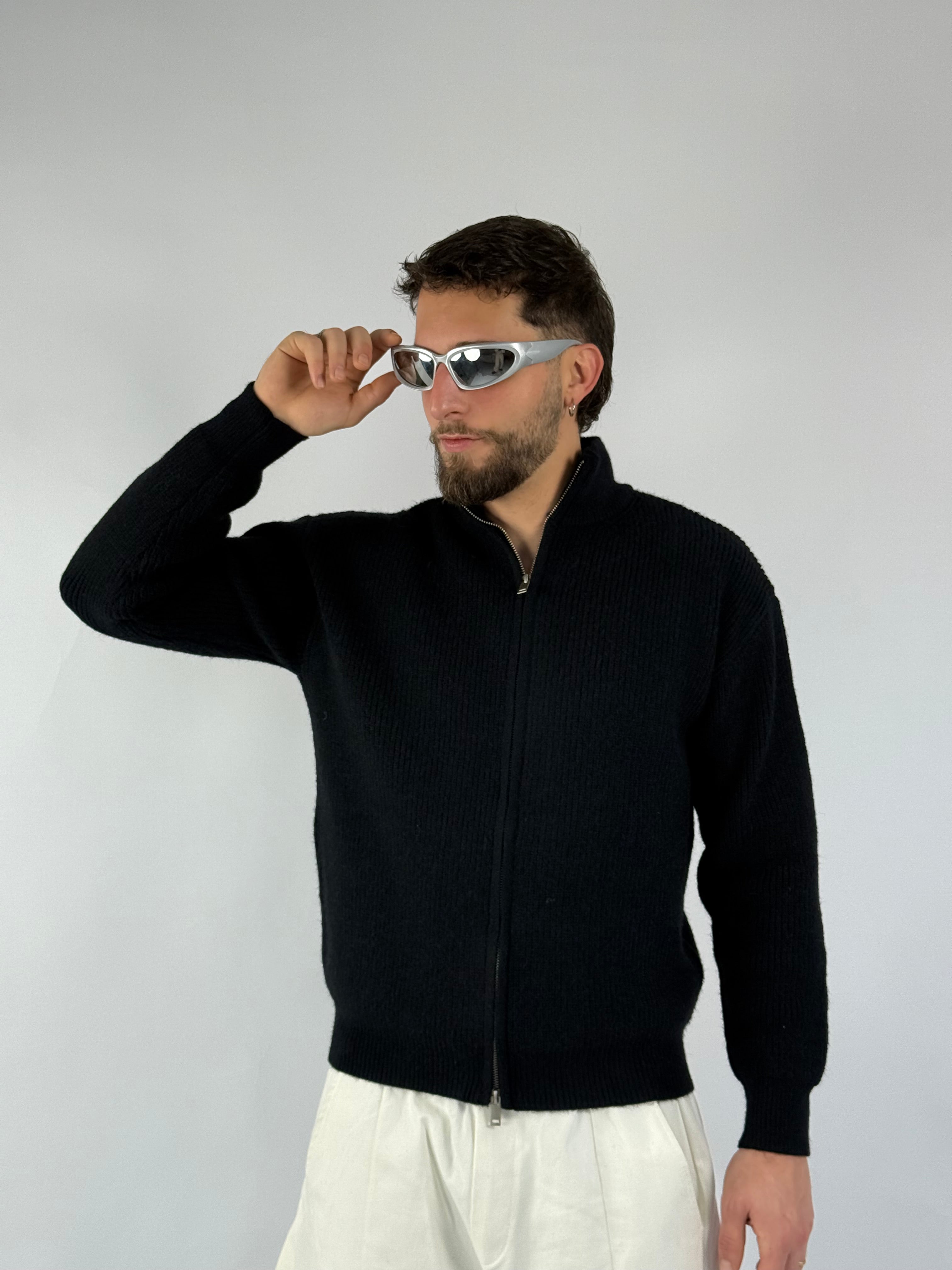 Maglione zip “Warm” nero