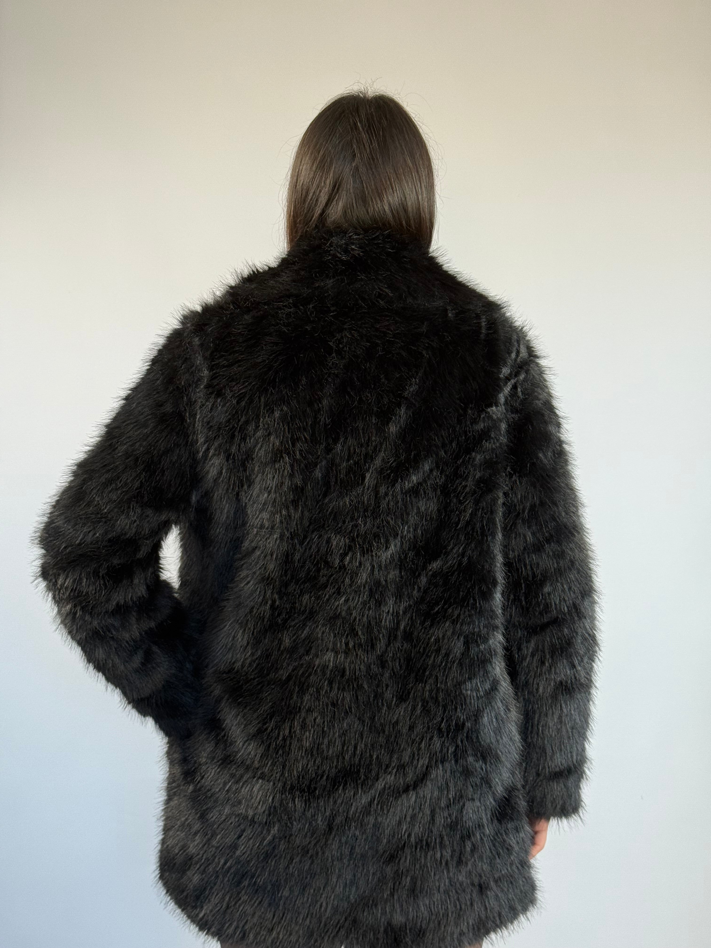 Ecopelliccia midi nera