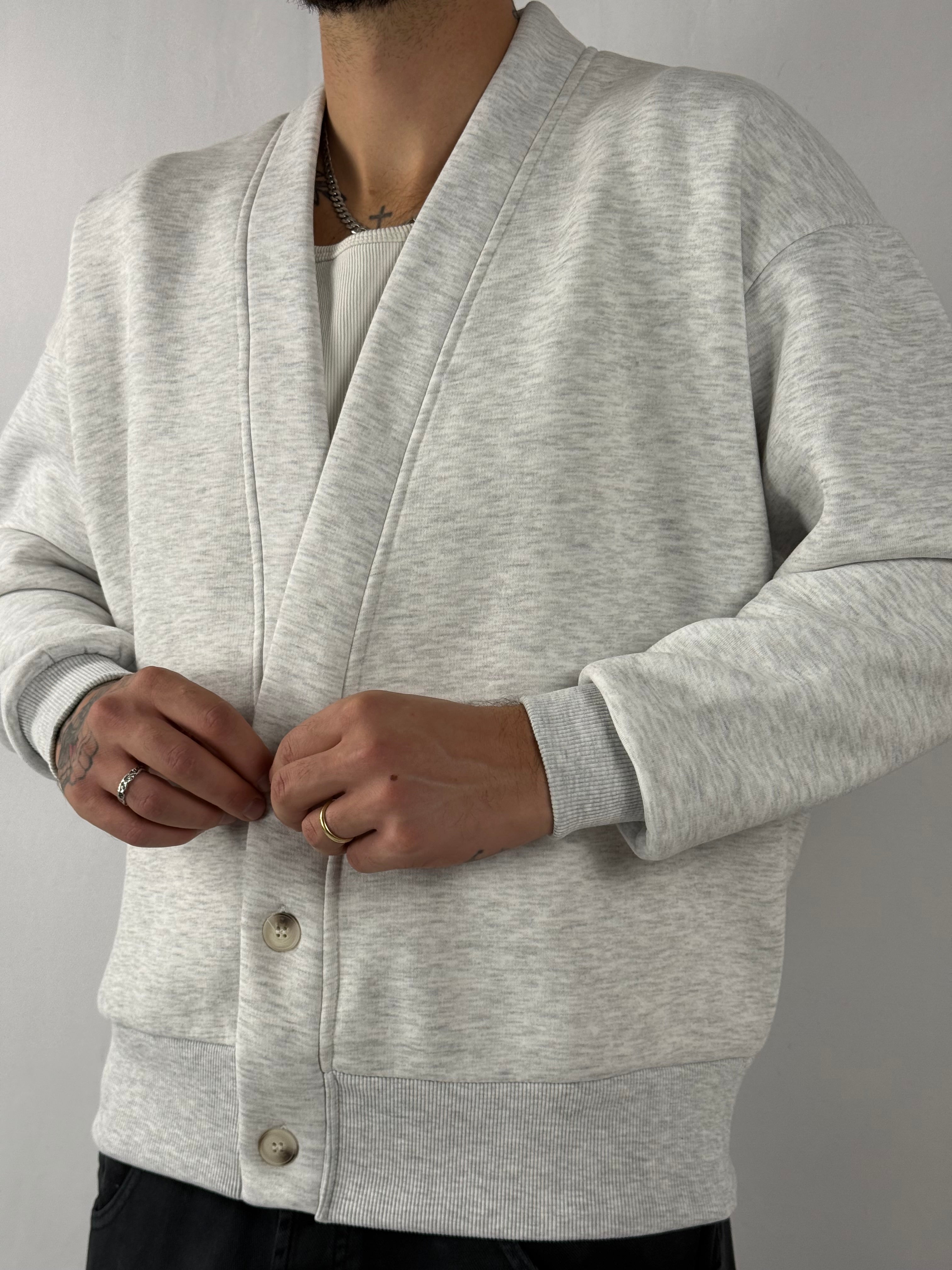 Cardigan felpa grigio chiaro