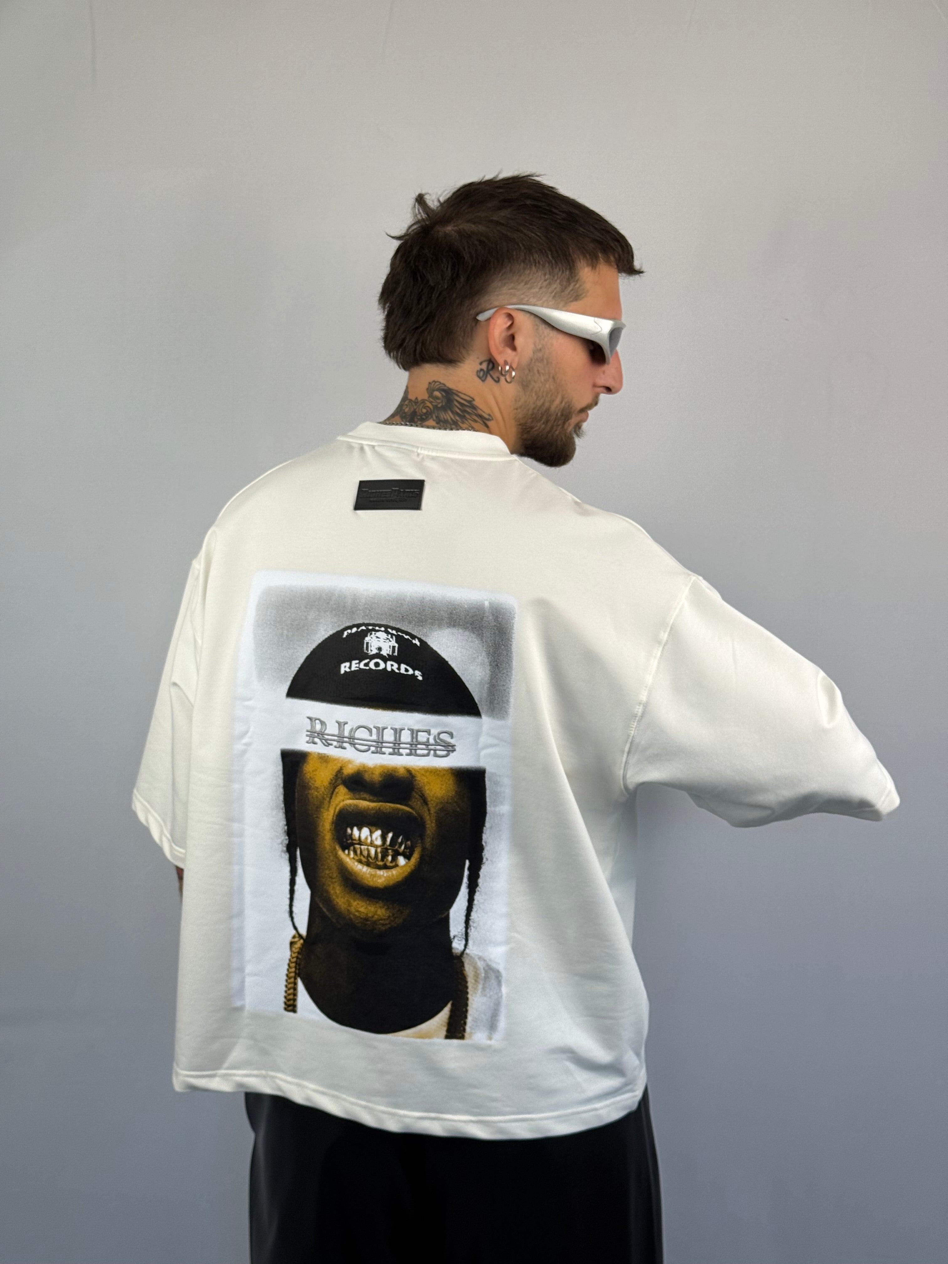 T-shirt crop Riches white