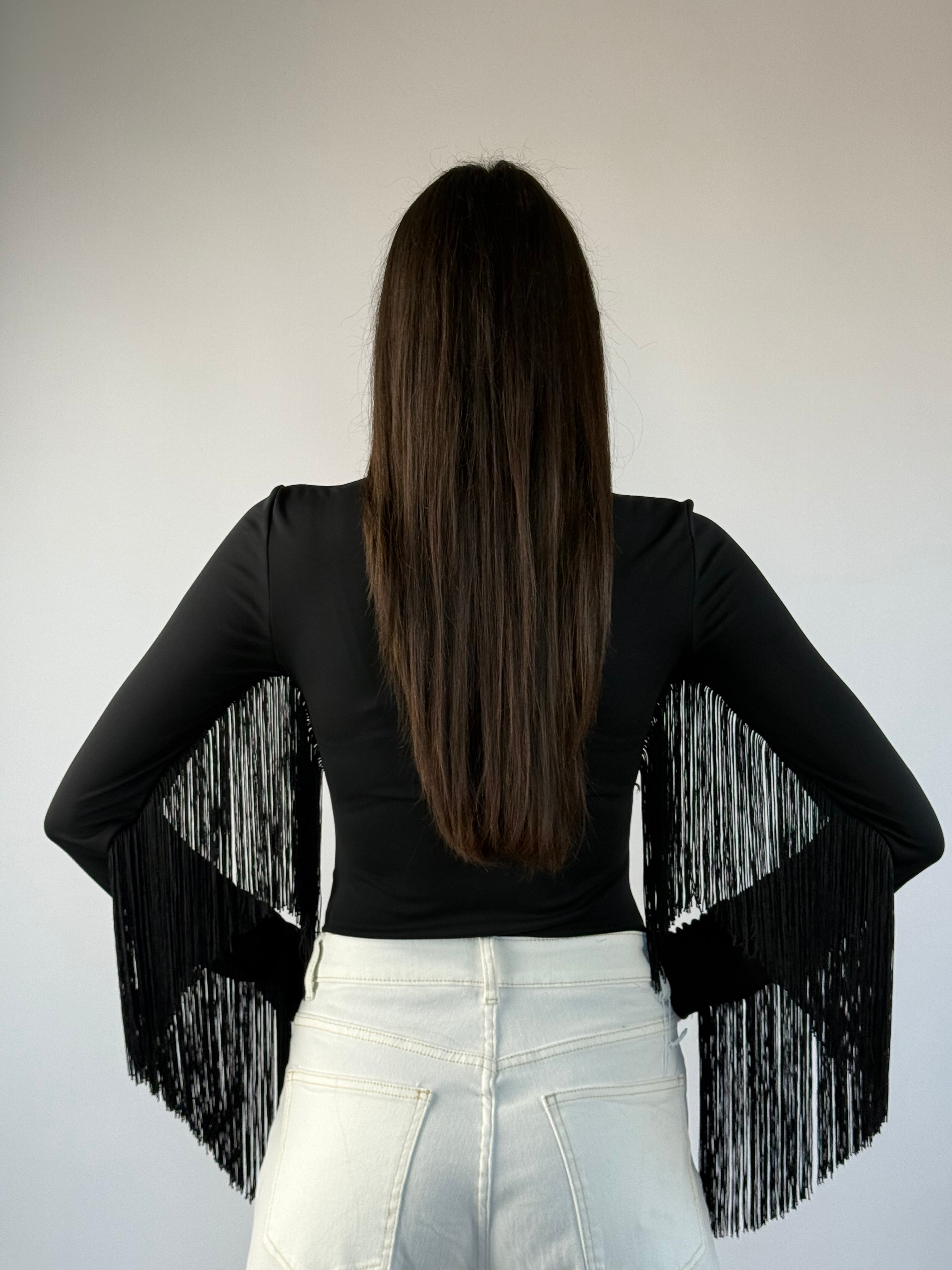 Body frange nero Lumina