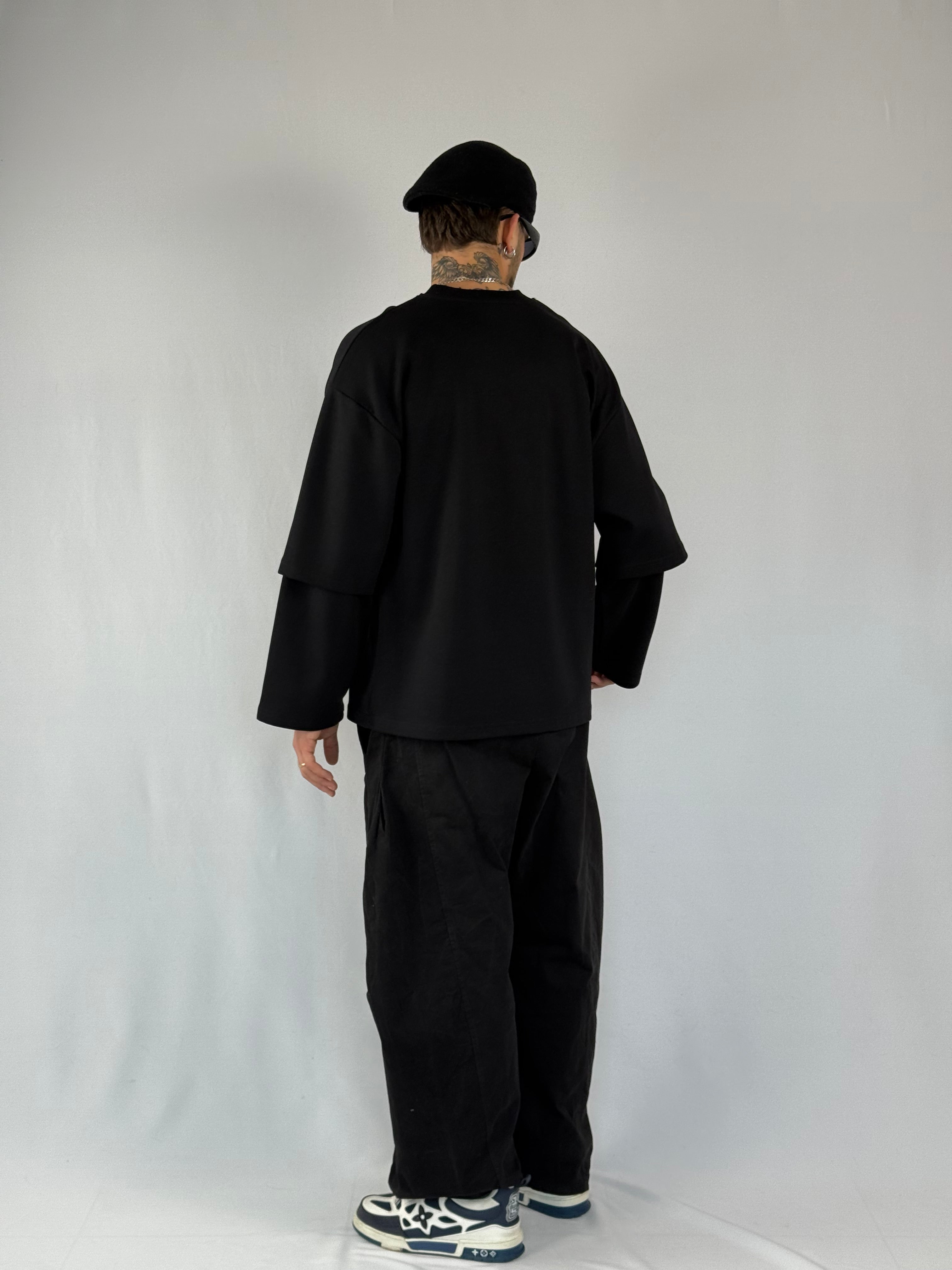 Long sleeve double interlock nera