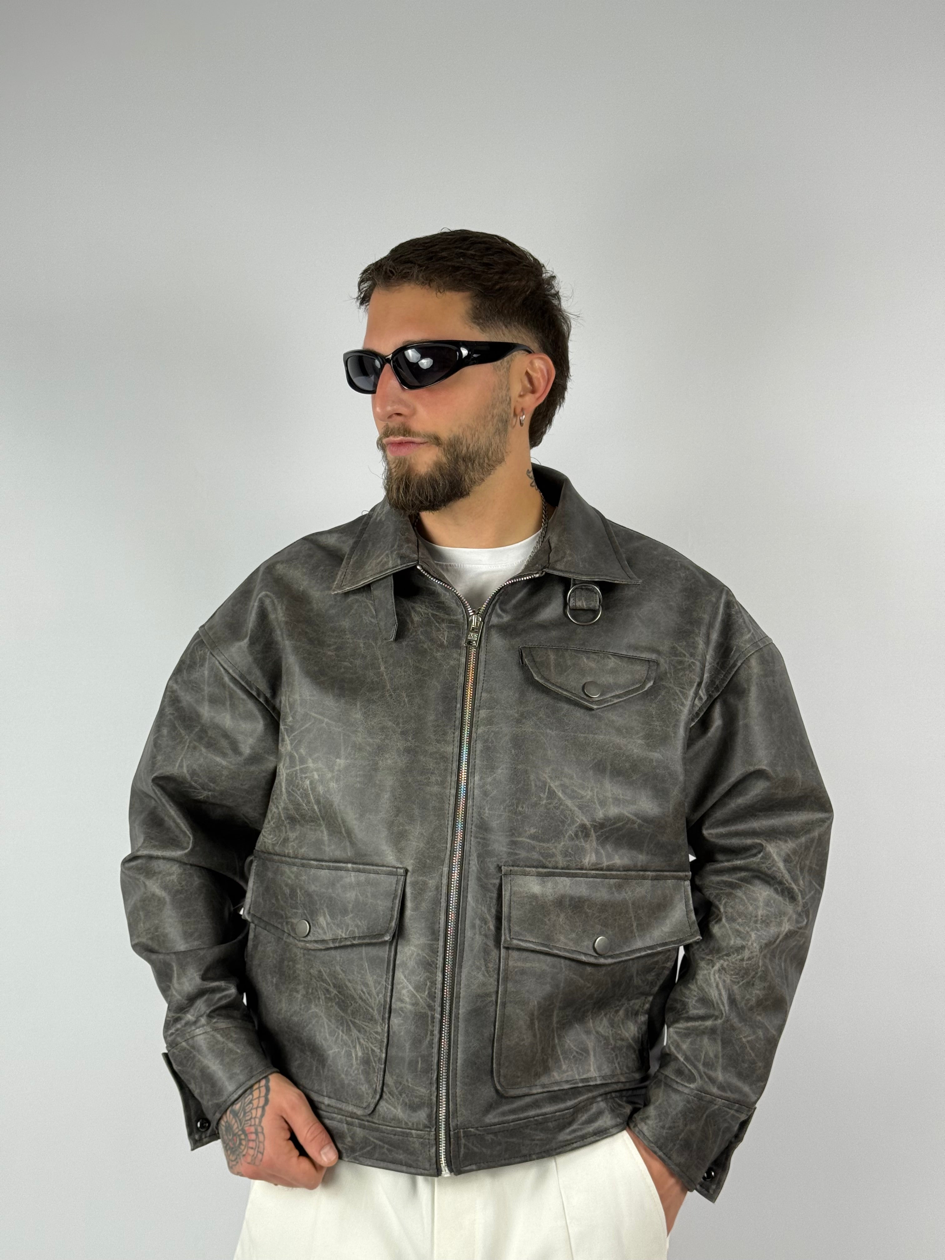 Jacket “Depp” crop grigio vintage