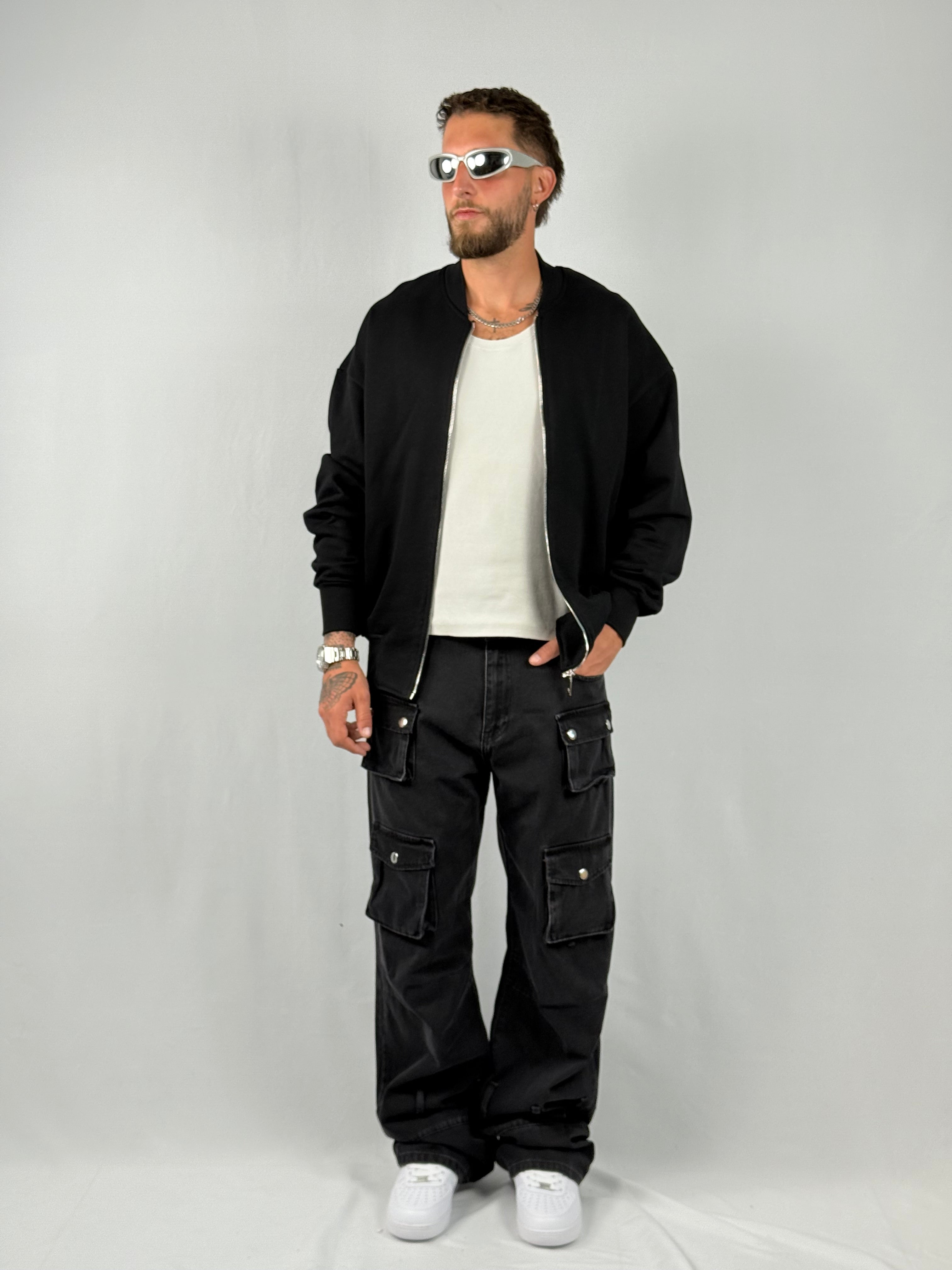 Jacket zip felpa nera