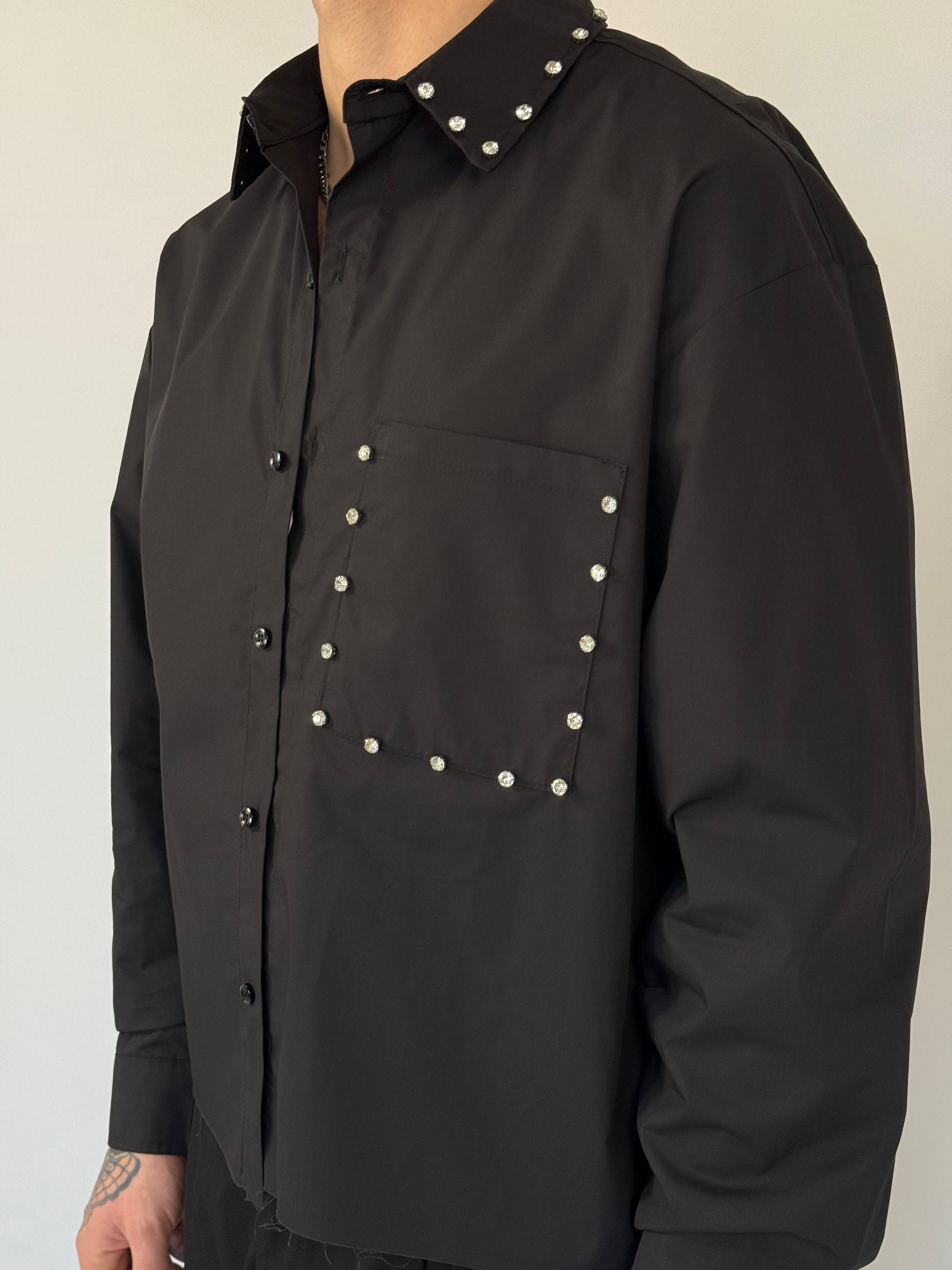 Camicia crop “jewels”