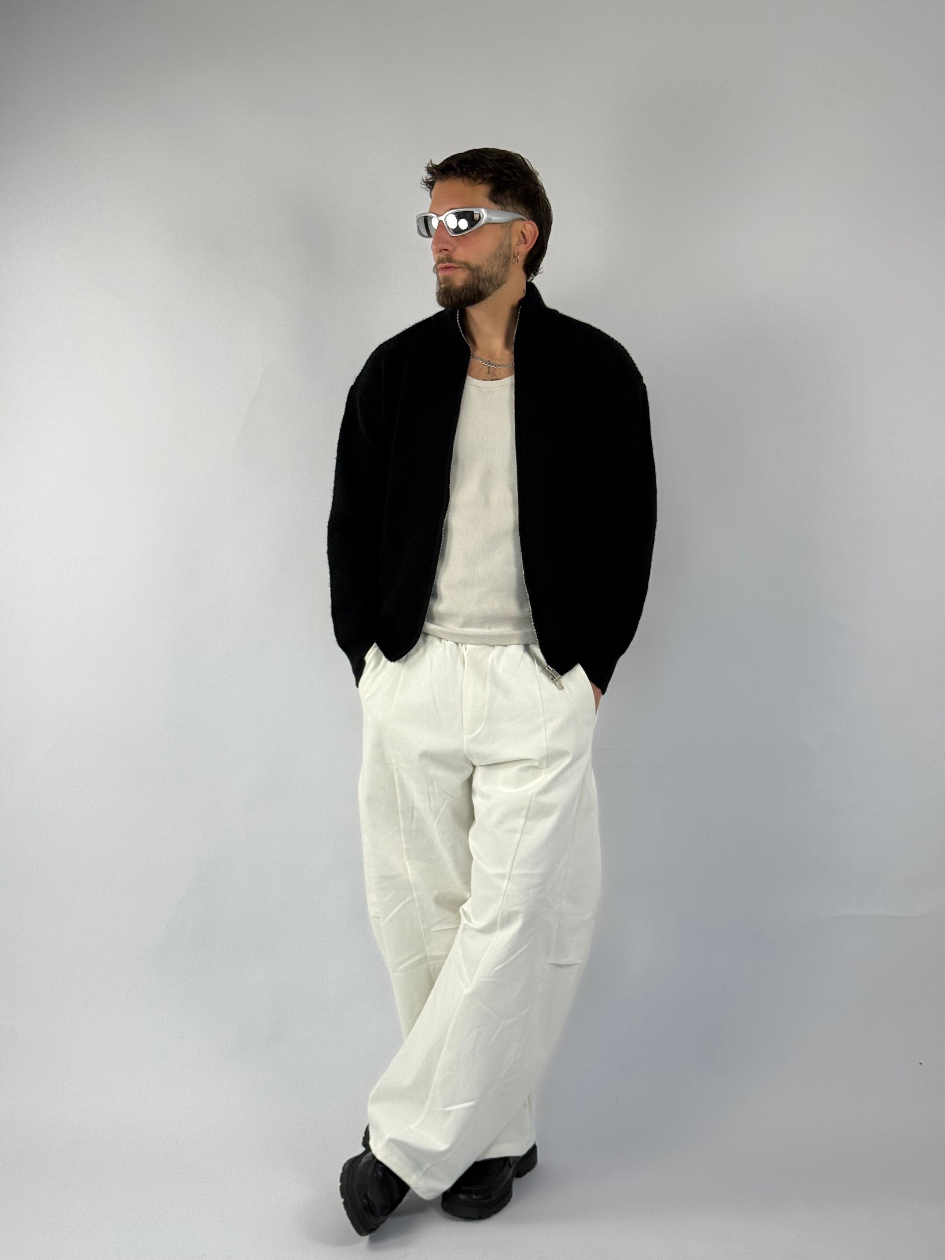 Maglione zip “Warm” nero