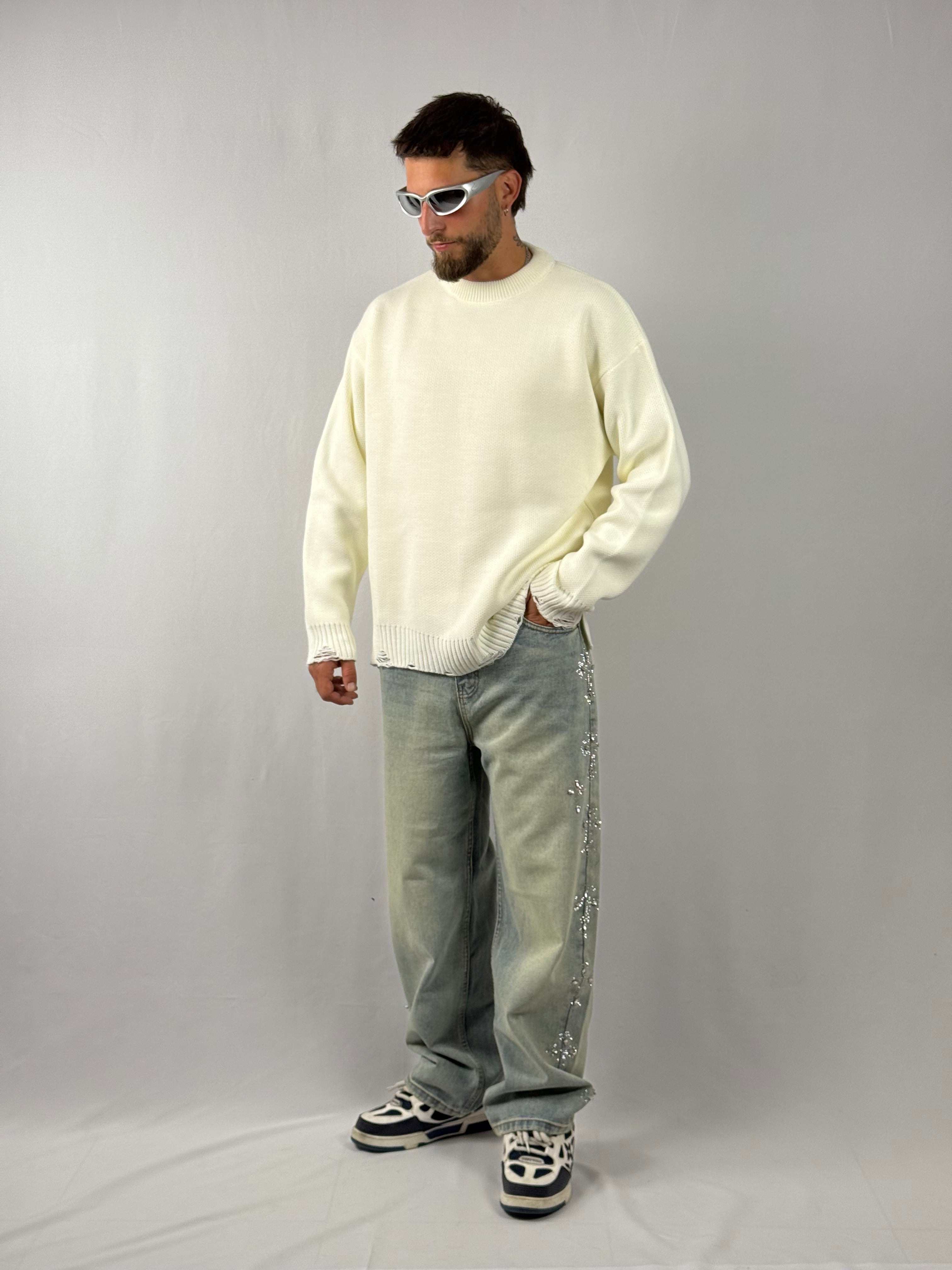 Maglione hug bianco panna