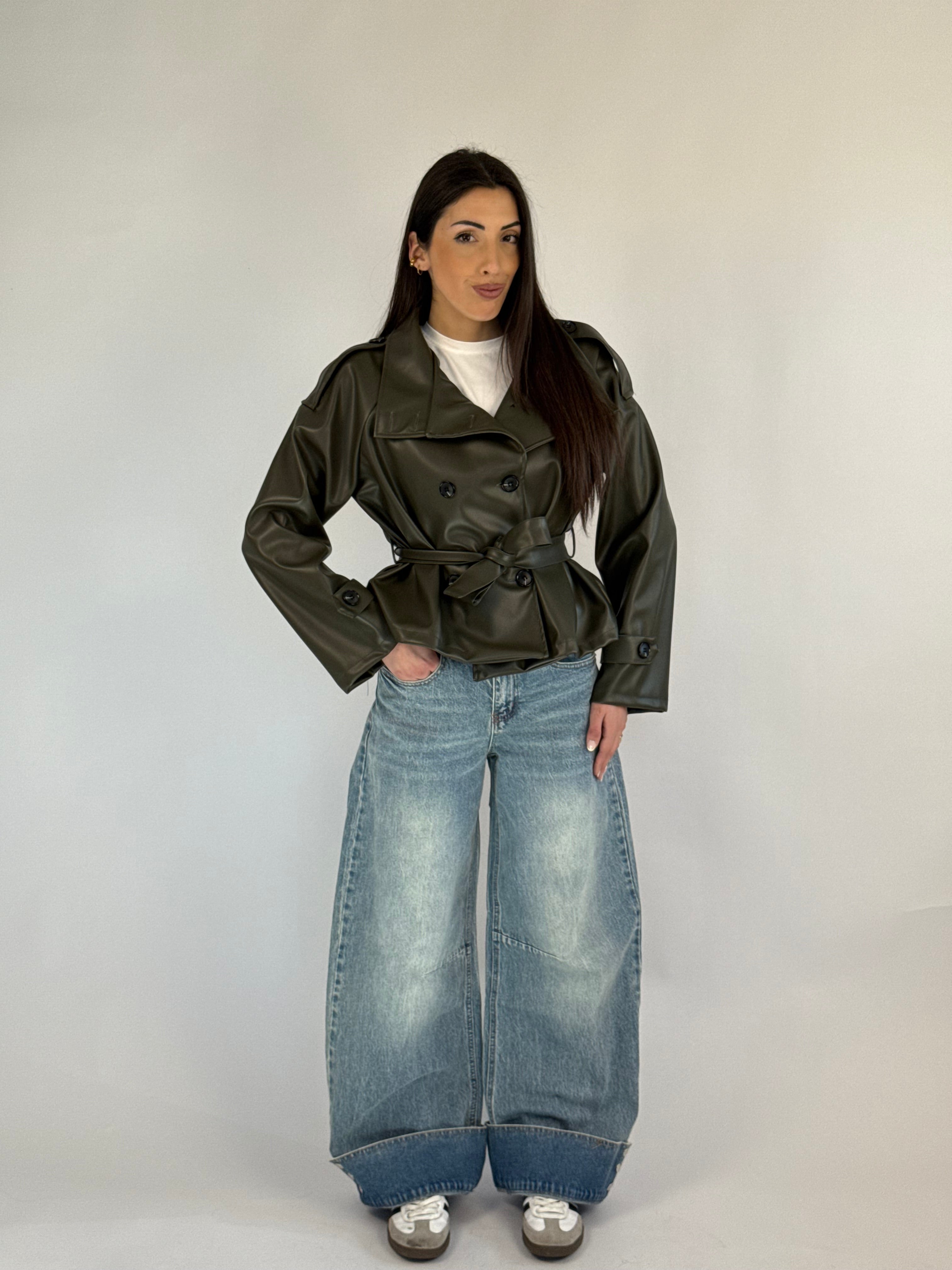 Jeans risvolto bottoni