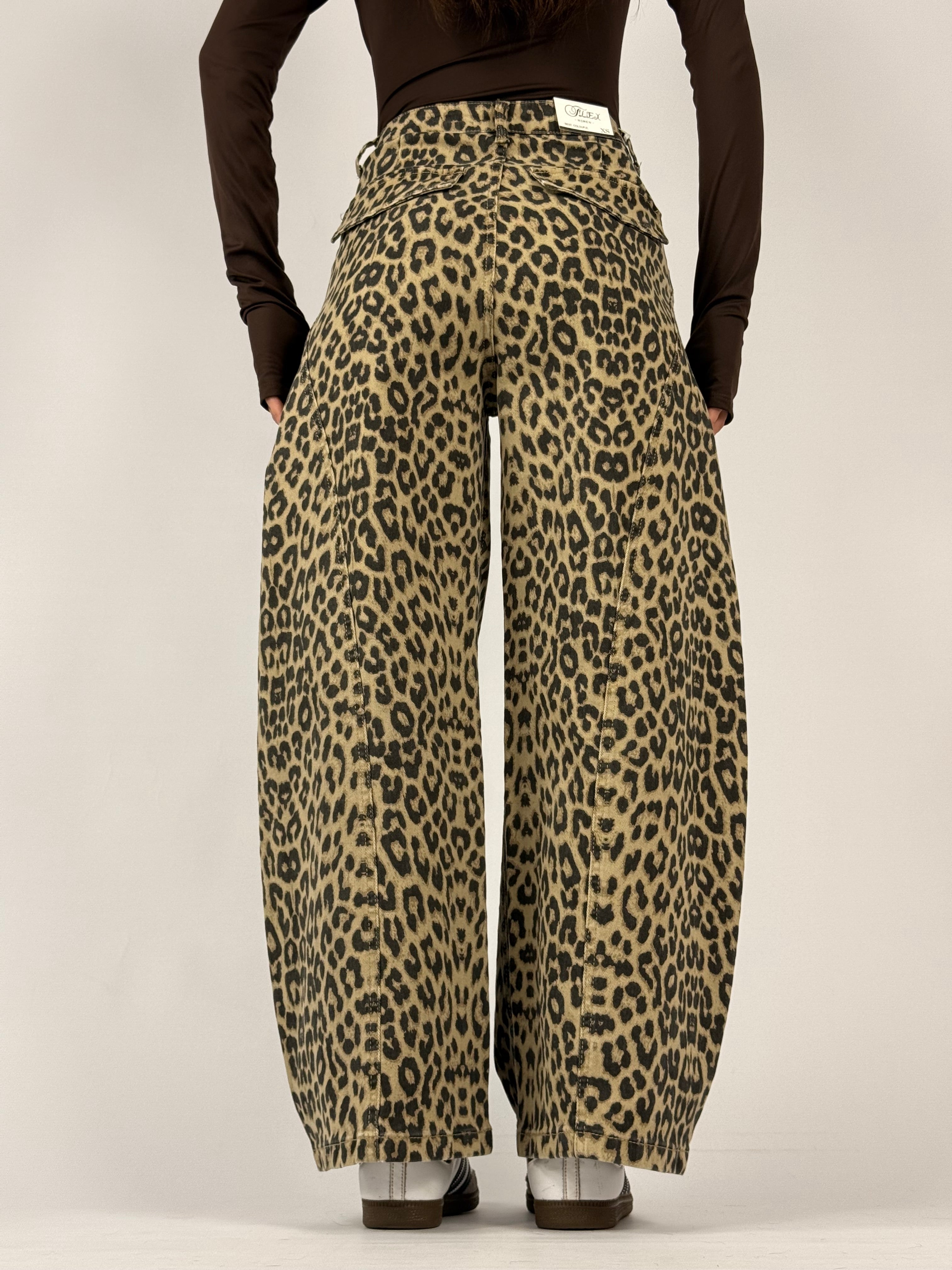 Jeans balloon leopardato