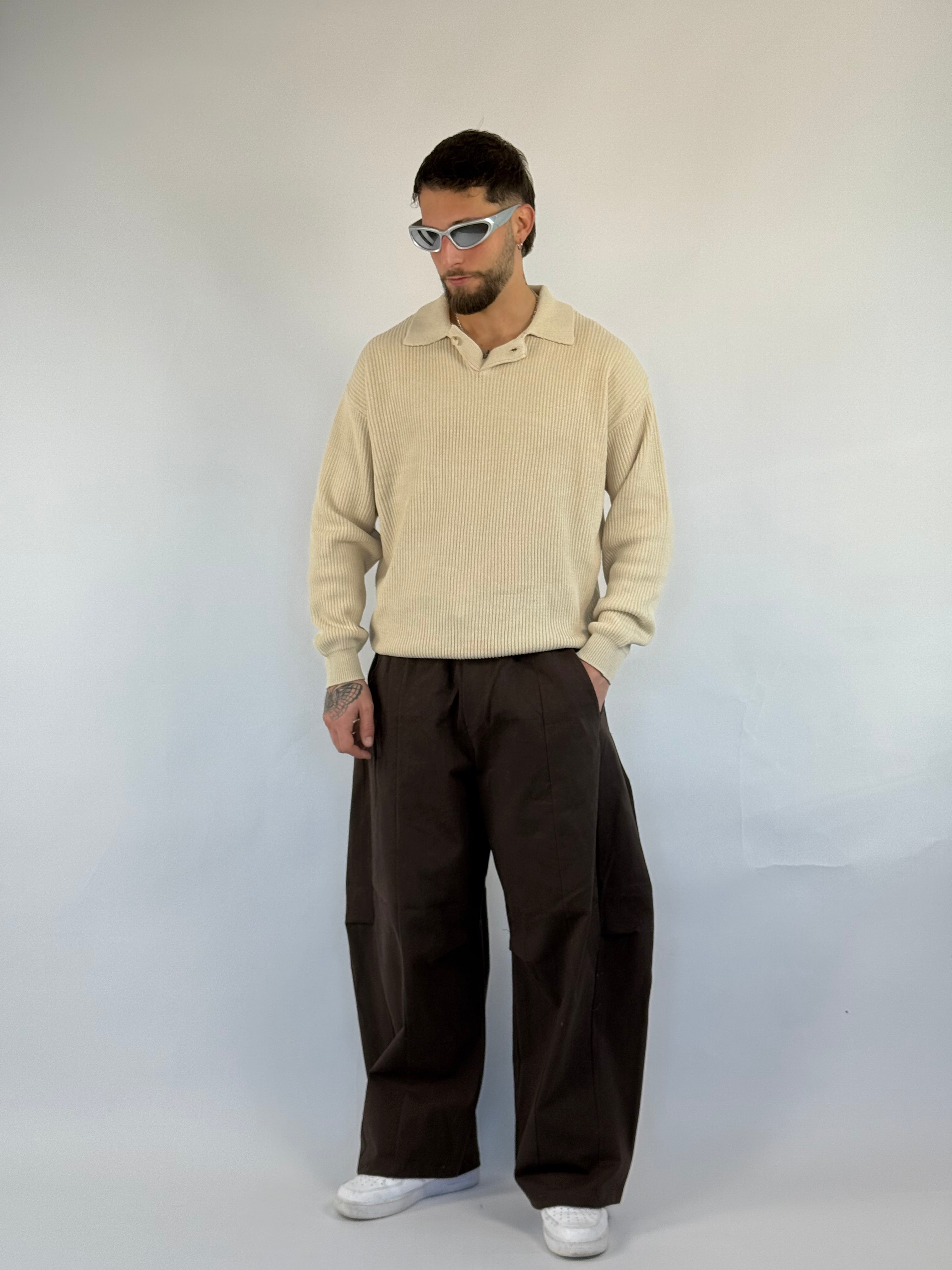 Maglione polo Wimbledon beige