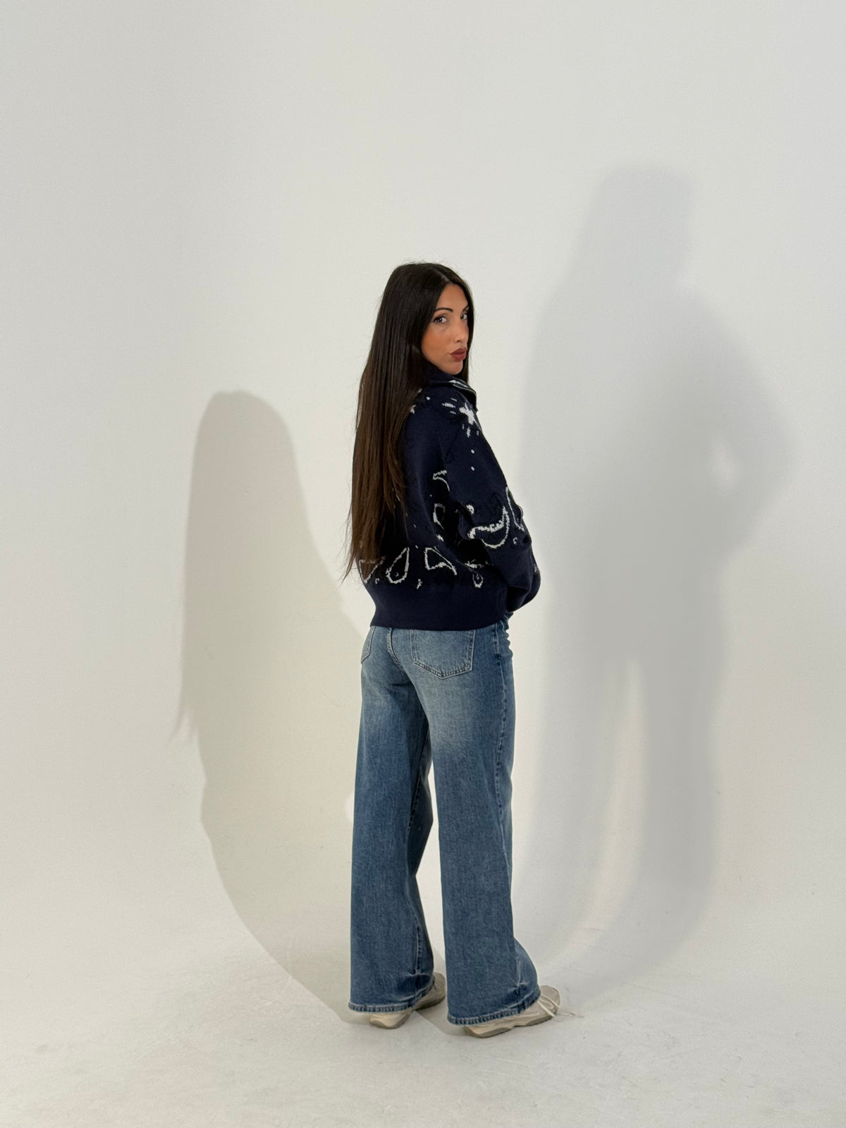 Jeans palazzo denim scuro