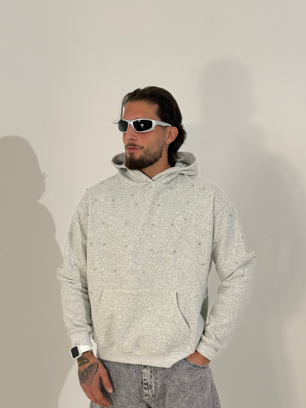 Felpa boxy strass