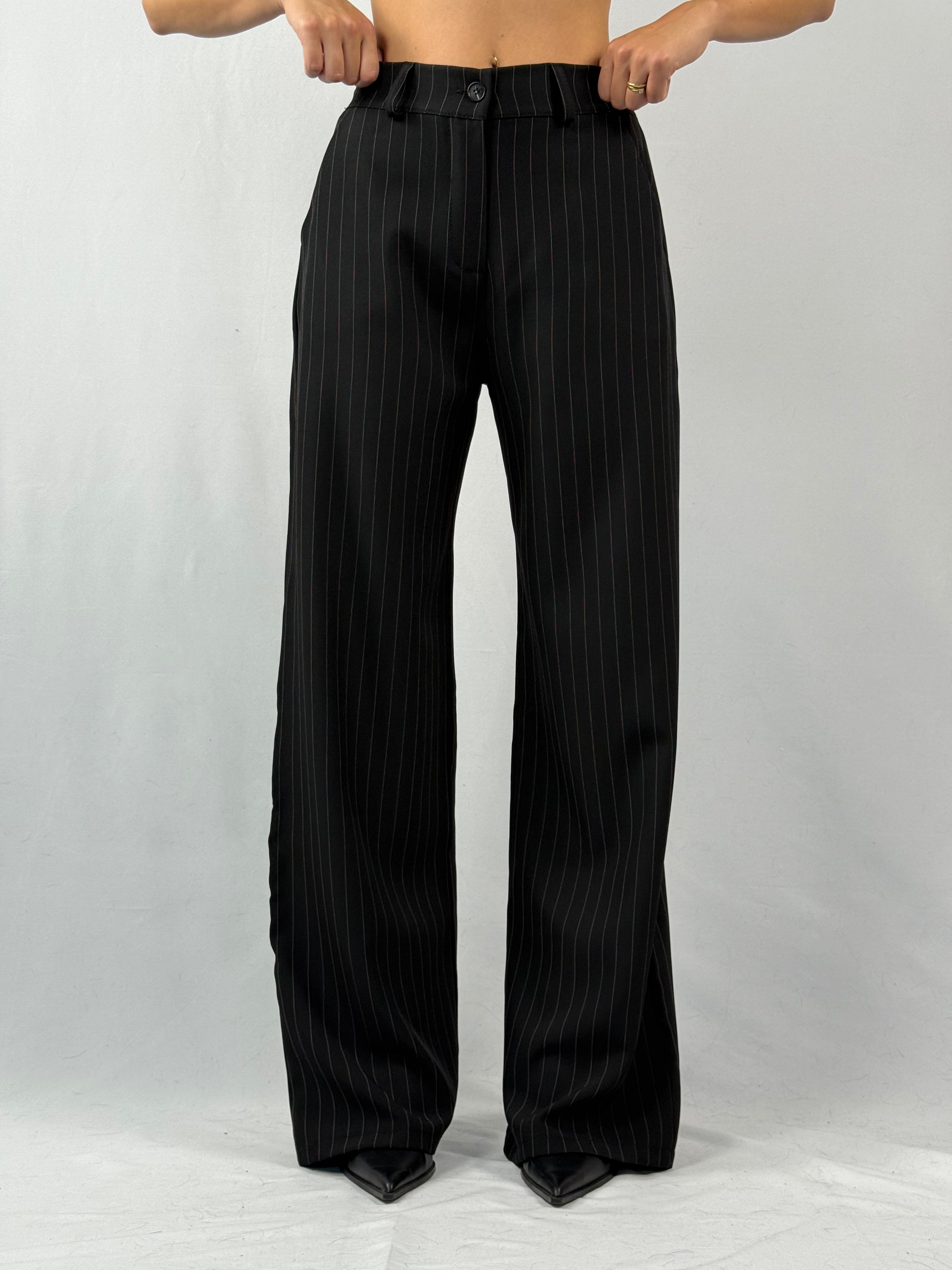 Coordinato gessato nero