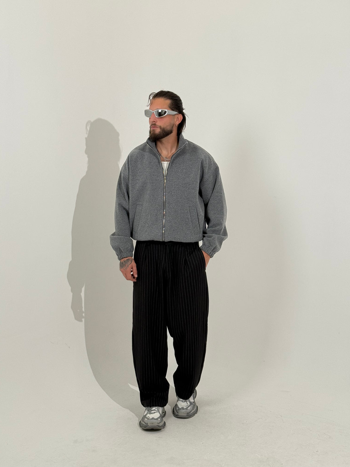 Pants baggy gessato