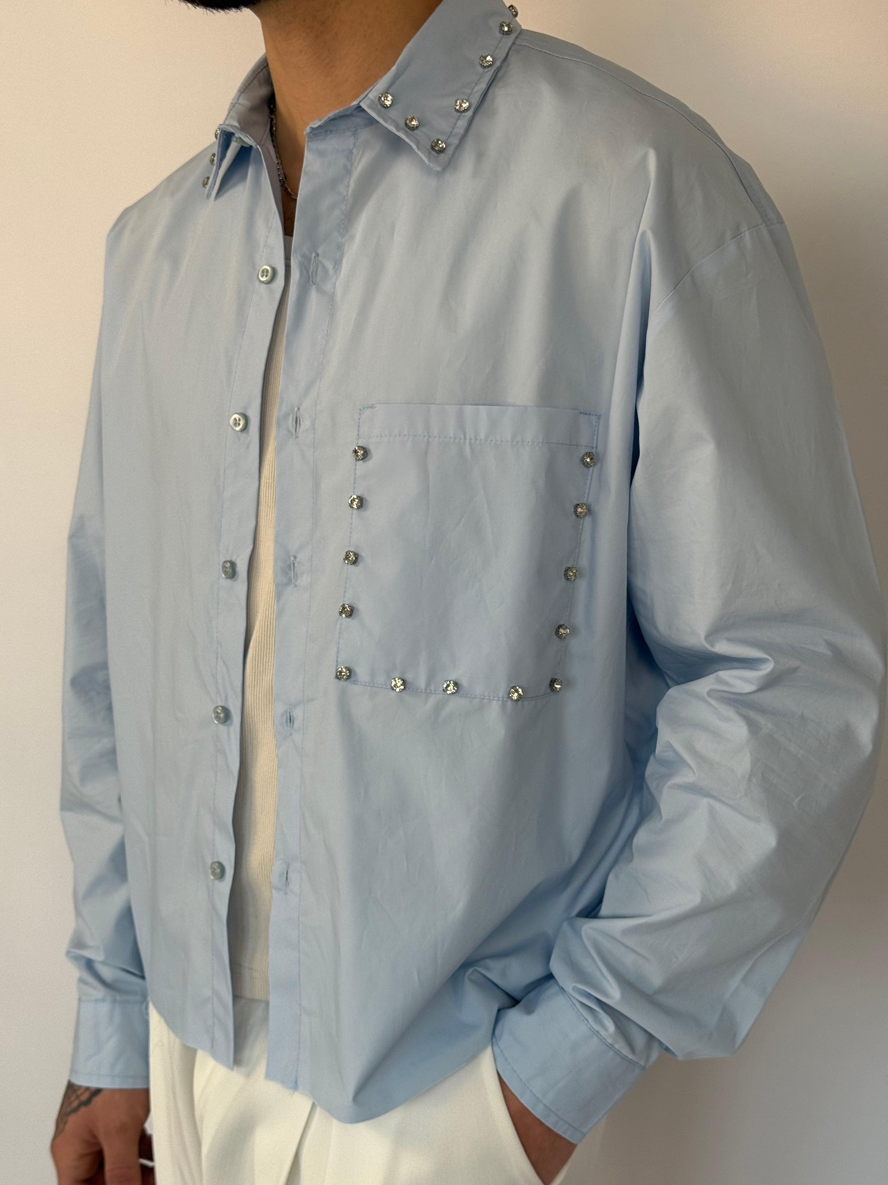 Camicia crop “jewels”