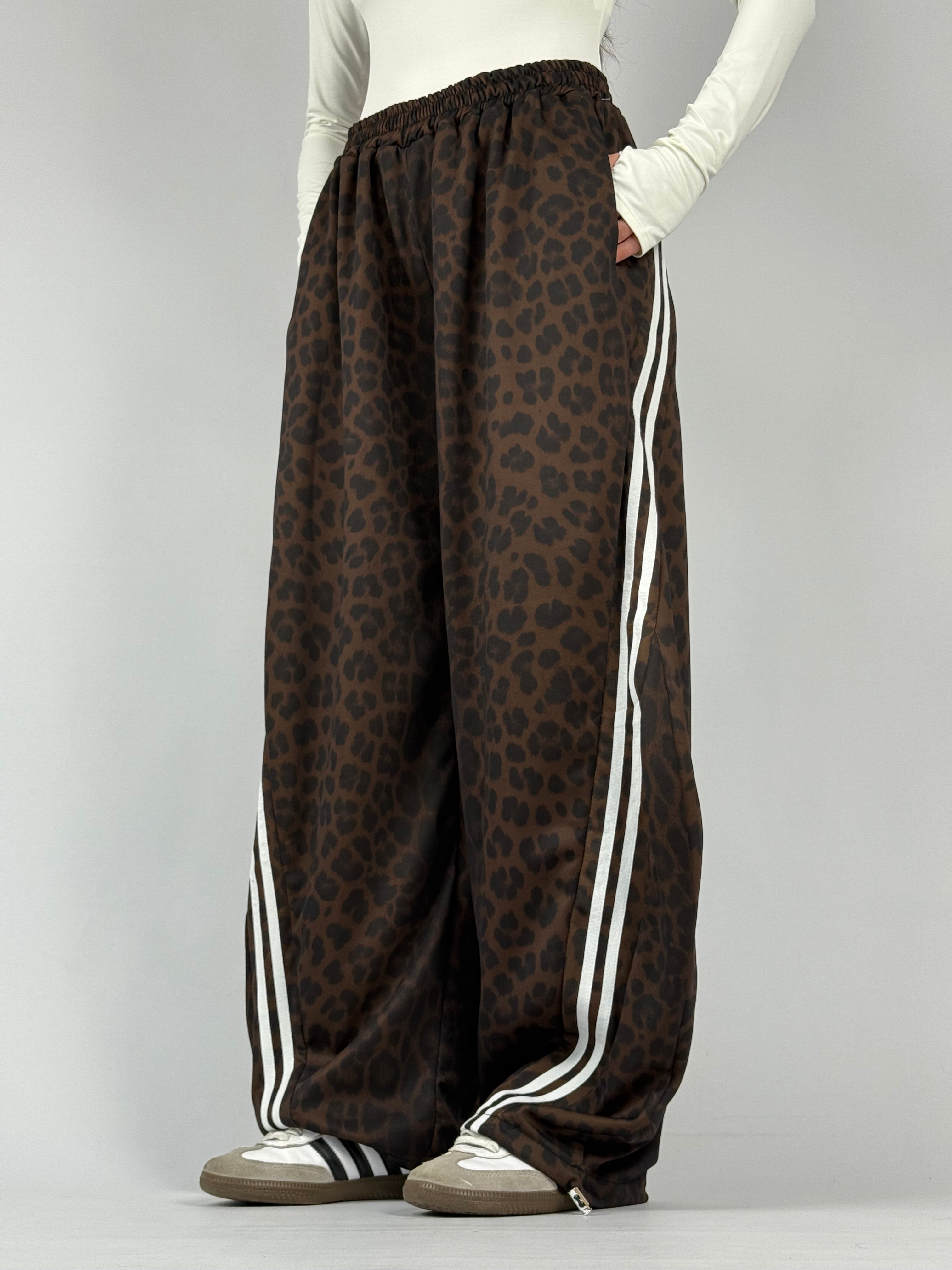 Pantalone balloon leopardato