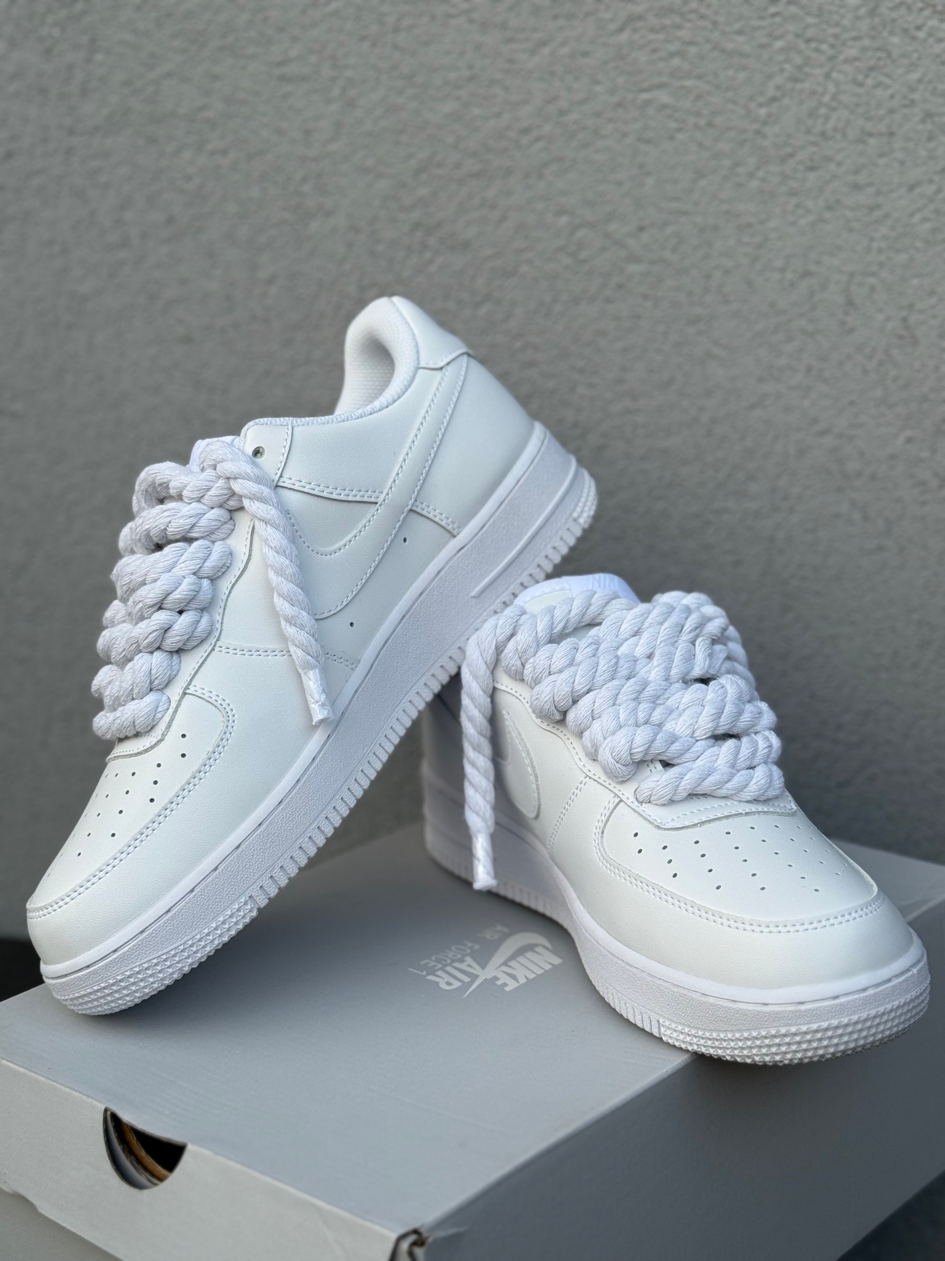 AF1 rope laces bianca