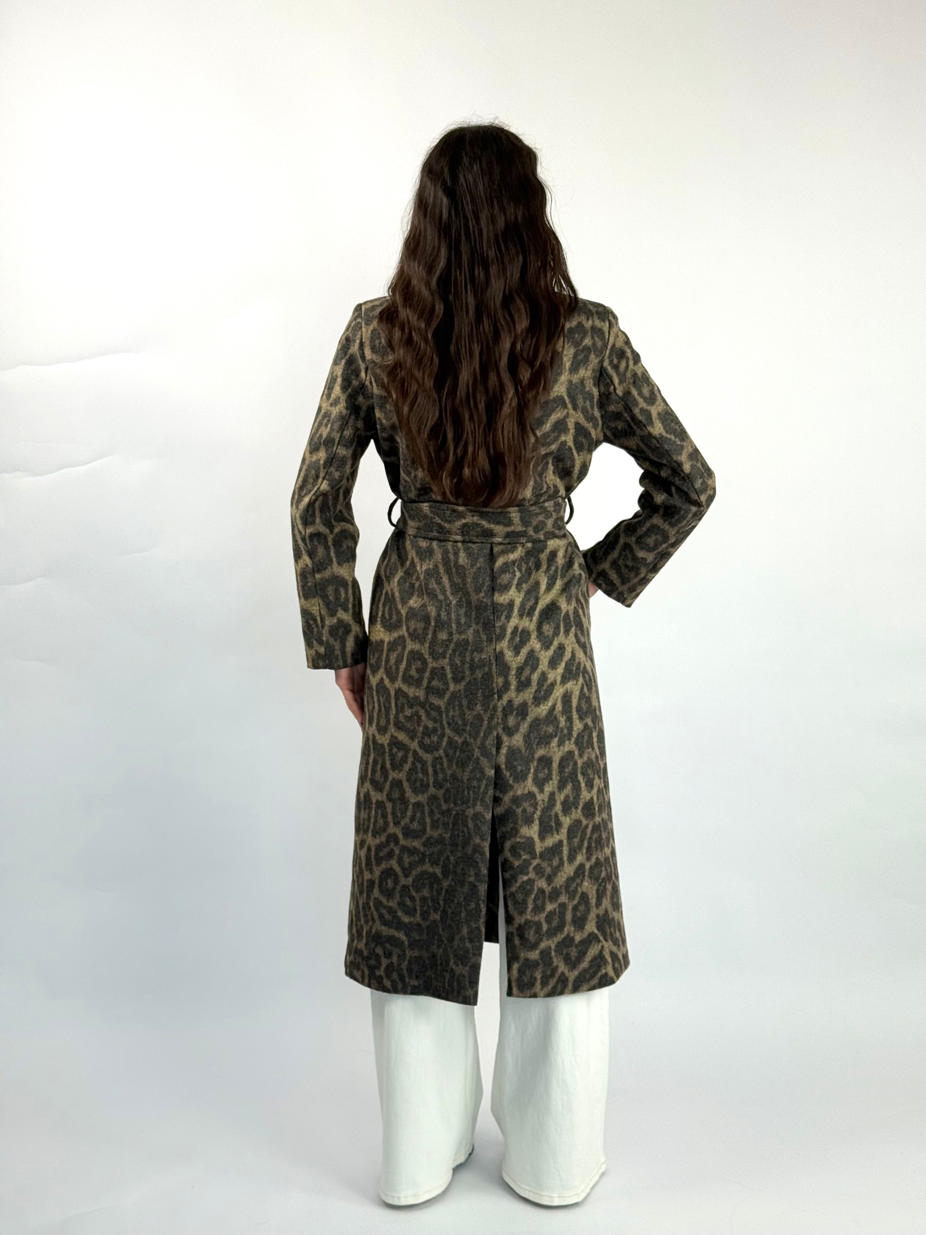 Cappotto misto lana Leopard Lumina